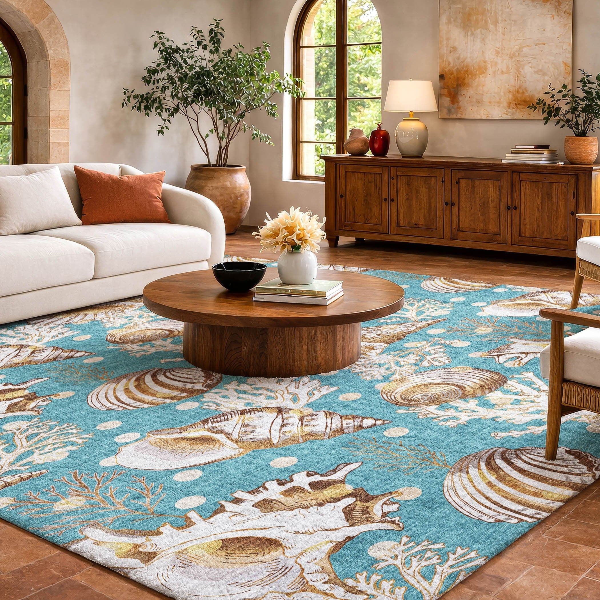 Premium Washable Super Soft Coastal Beach Dream Shag Rug