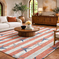 Premium Washable Super Soft Coastal Stripe Dream Shag Rug