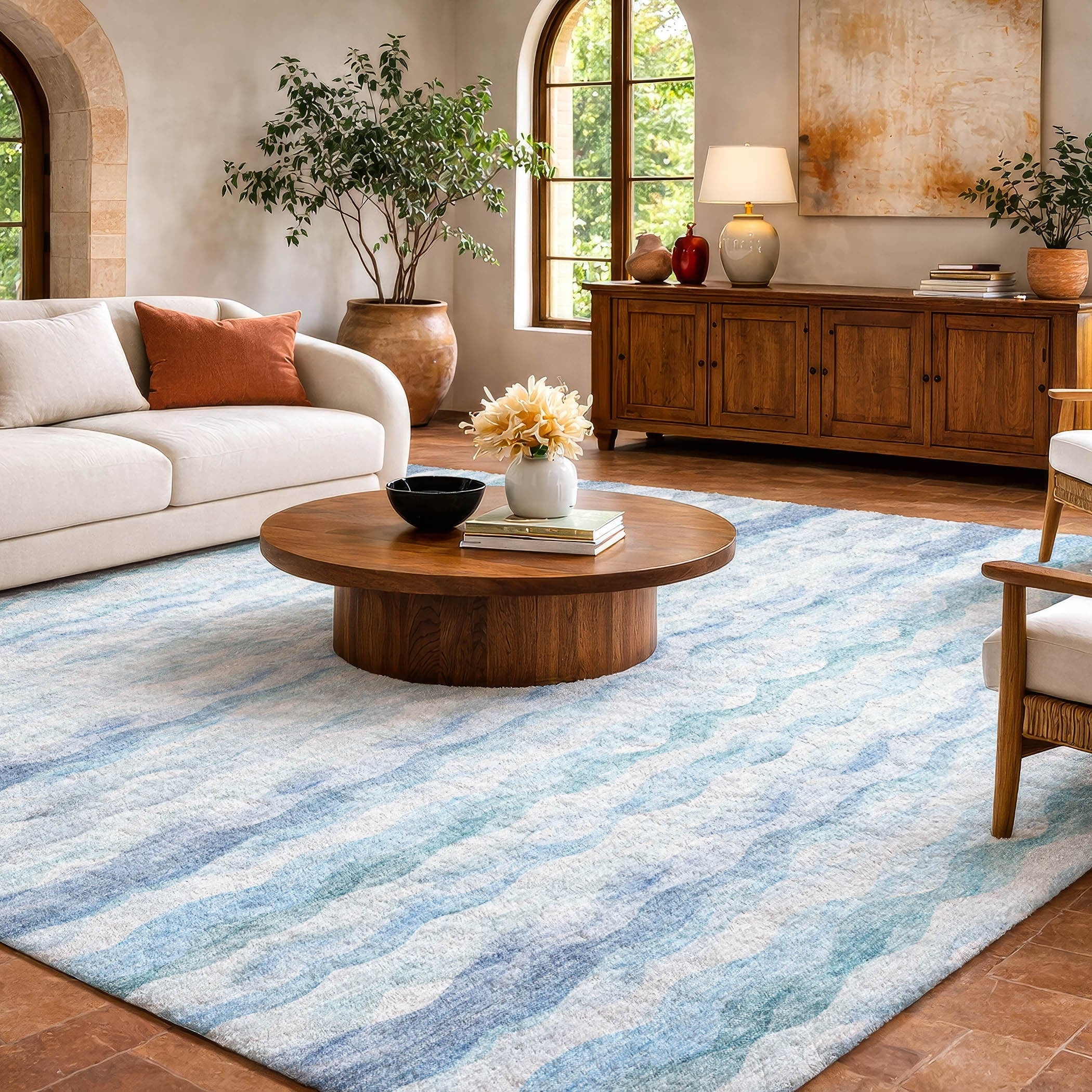 Premium Washable Super Soft Coastal Wave Dream Shag Rug