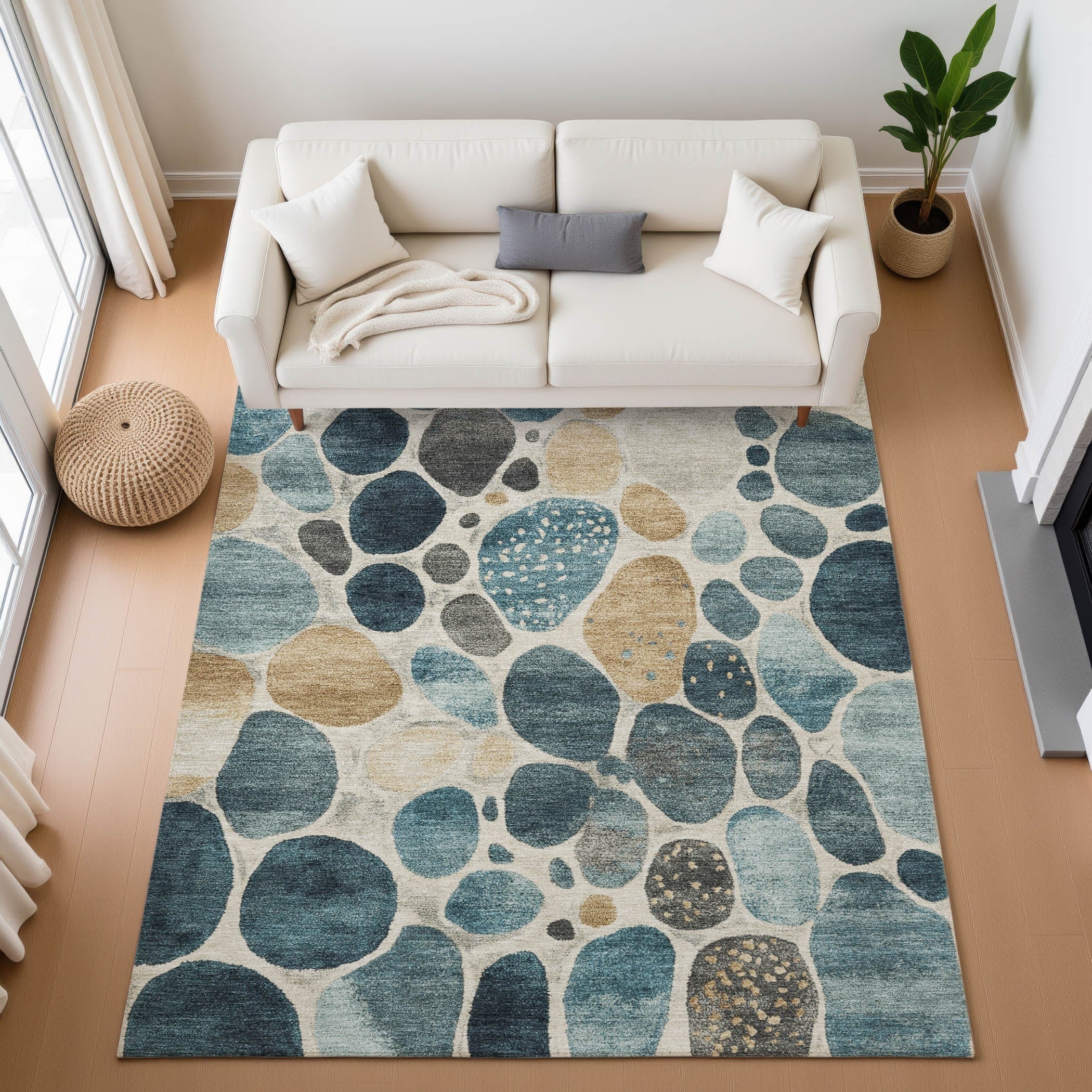 Premium Washable Super Soft Contemporary Cobble Mayfield Rug
