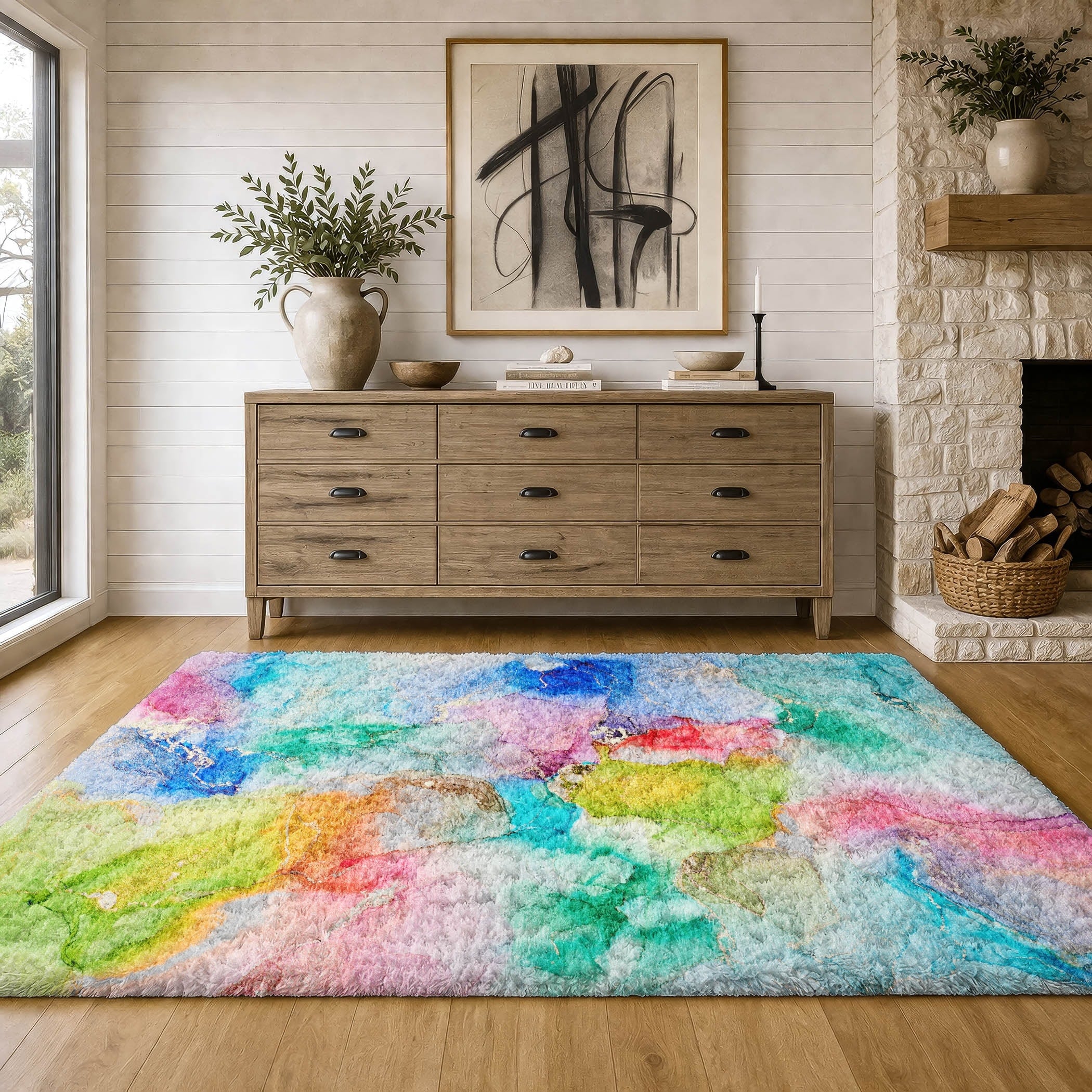Premium Washable Super Soft Contemporary Dela Dream Shag Rug