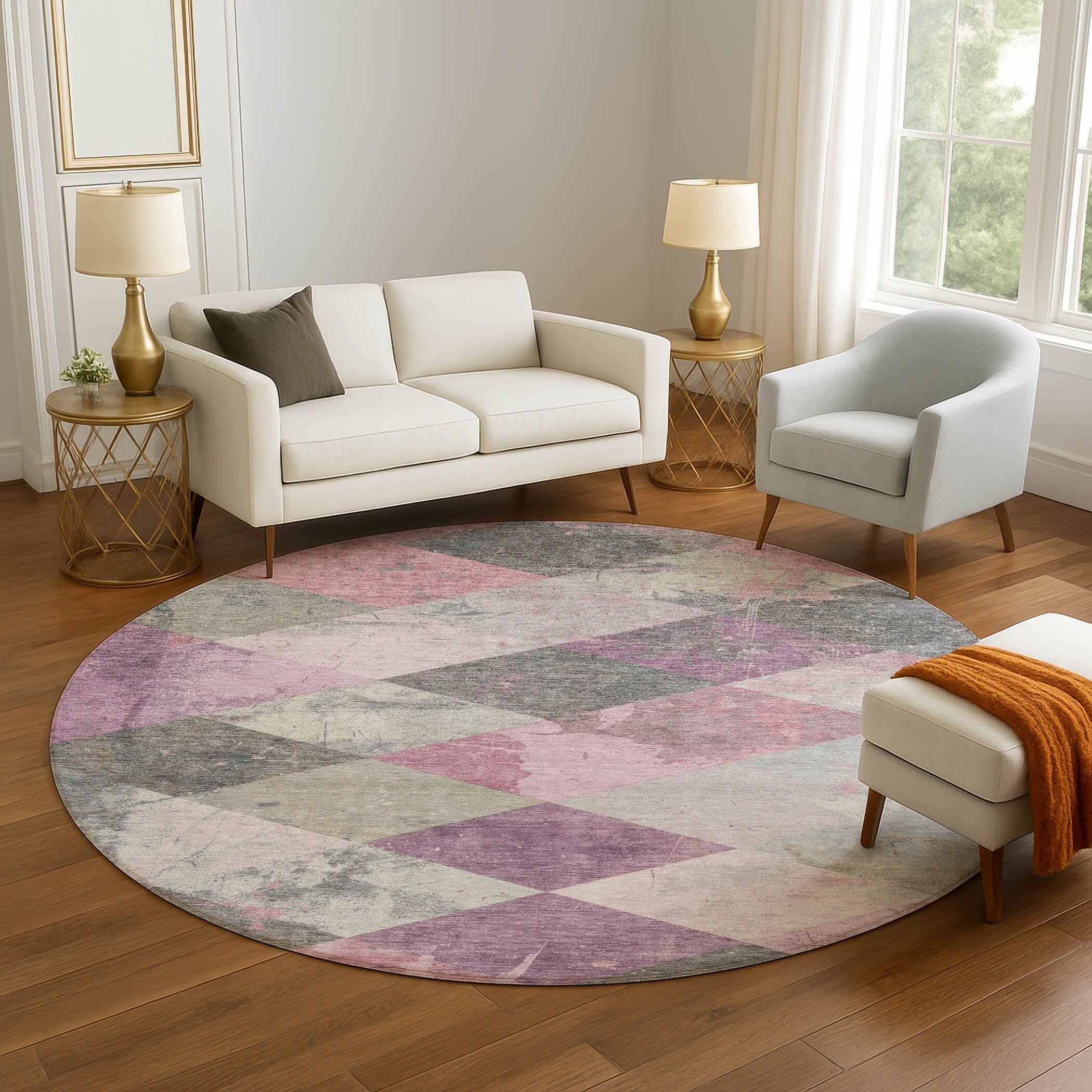 Premium Washable Super Soft Contemporary Diamonds Mayfield Rug
