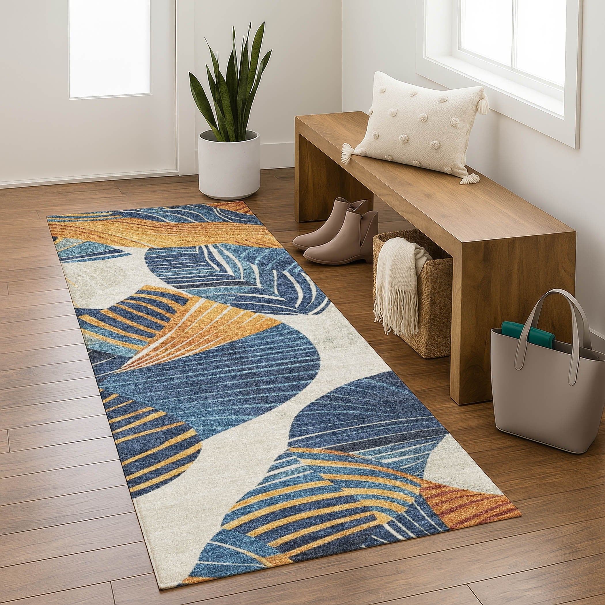 Premium Washable Super Soft Contemporary Heron Mayfield Rug