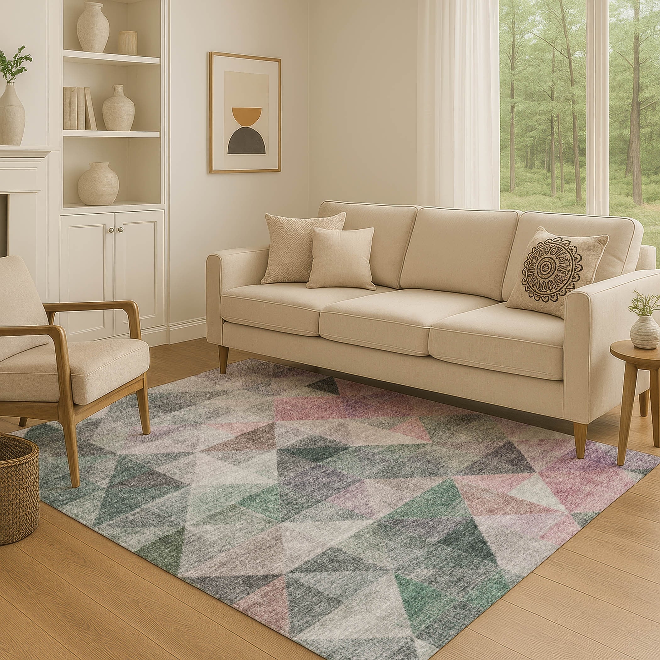 Premium Washable Super Soft Contemporary Mosaic Mayfield Rug