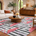 Premium Washable Super Soft Flamingo Stripe Dream Shag Rug