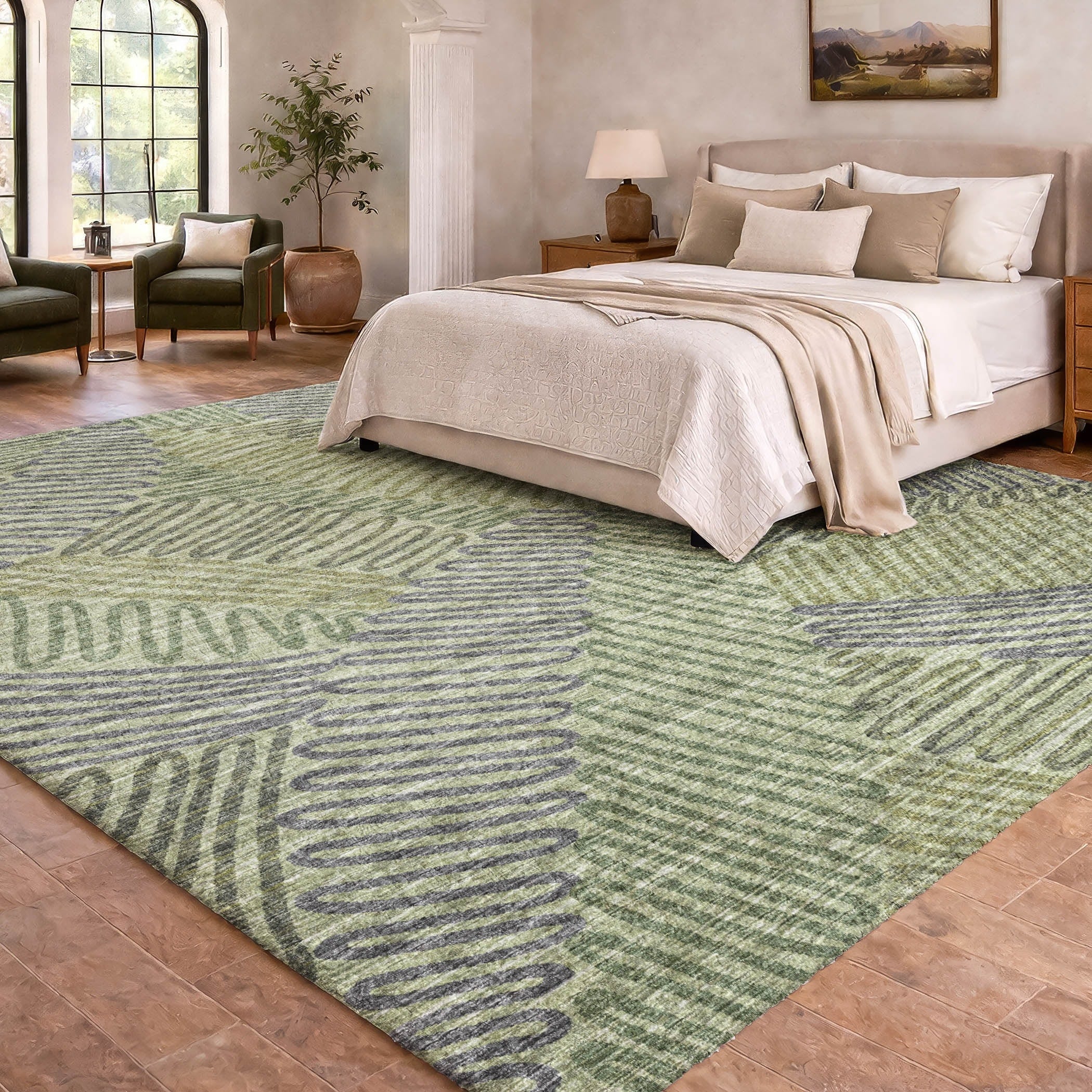 Premium Washable Super Soft Floral Modern Dream Shag Rug