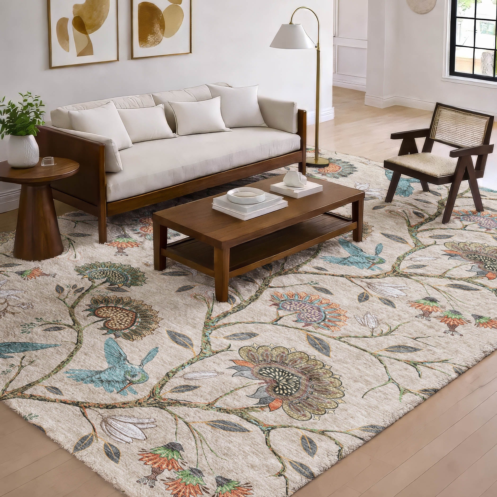 Premium Washable Super Soft Garden Delight Dream Shag Rug