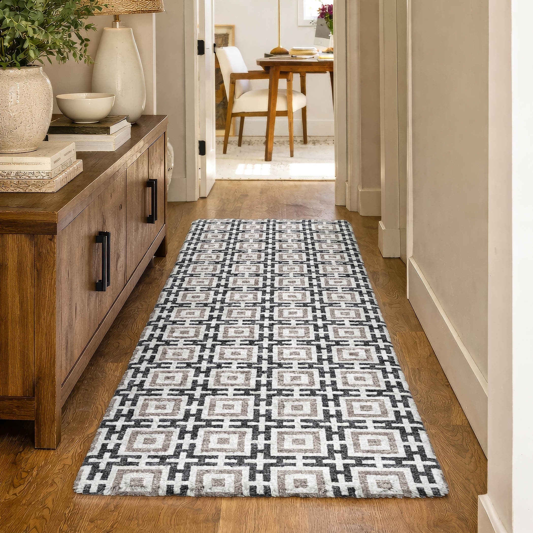 Premium Washable Super Soft Geo Dream Shag Rug