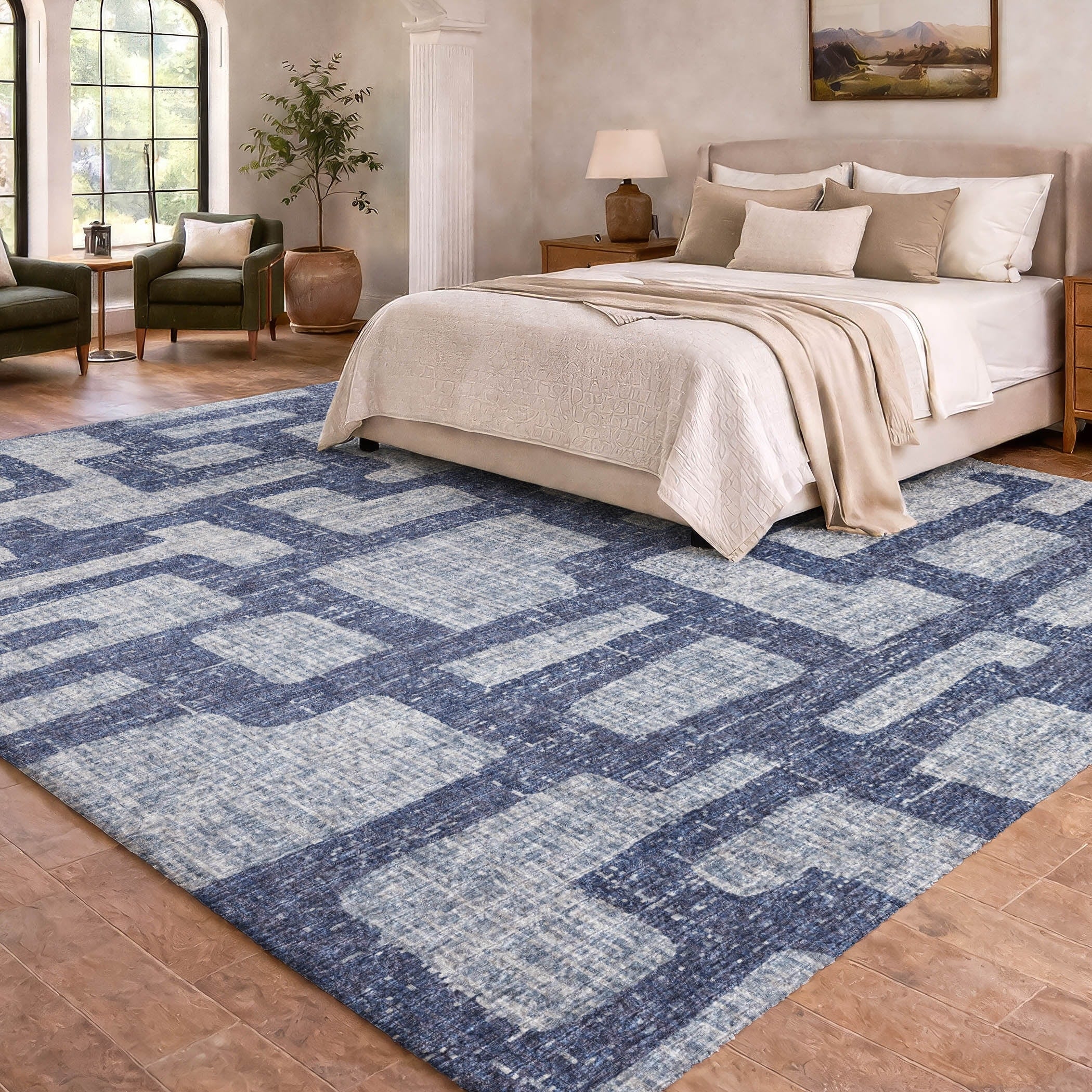 Premium Washable Super Soft Geo Jenkins Dream Shag Rug