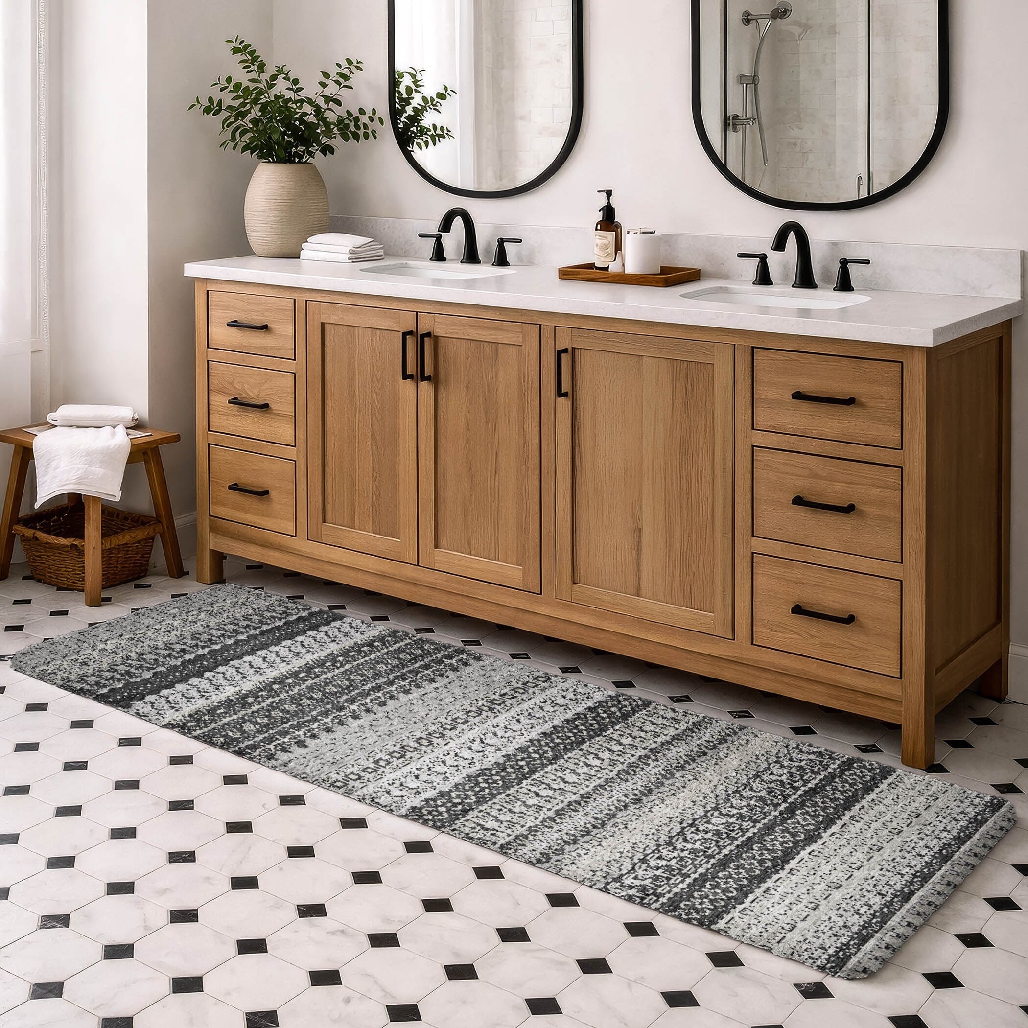 Premium Washable Super Soft Global Stripe Dream Shag Rug