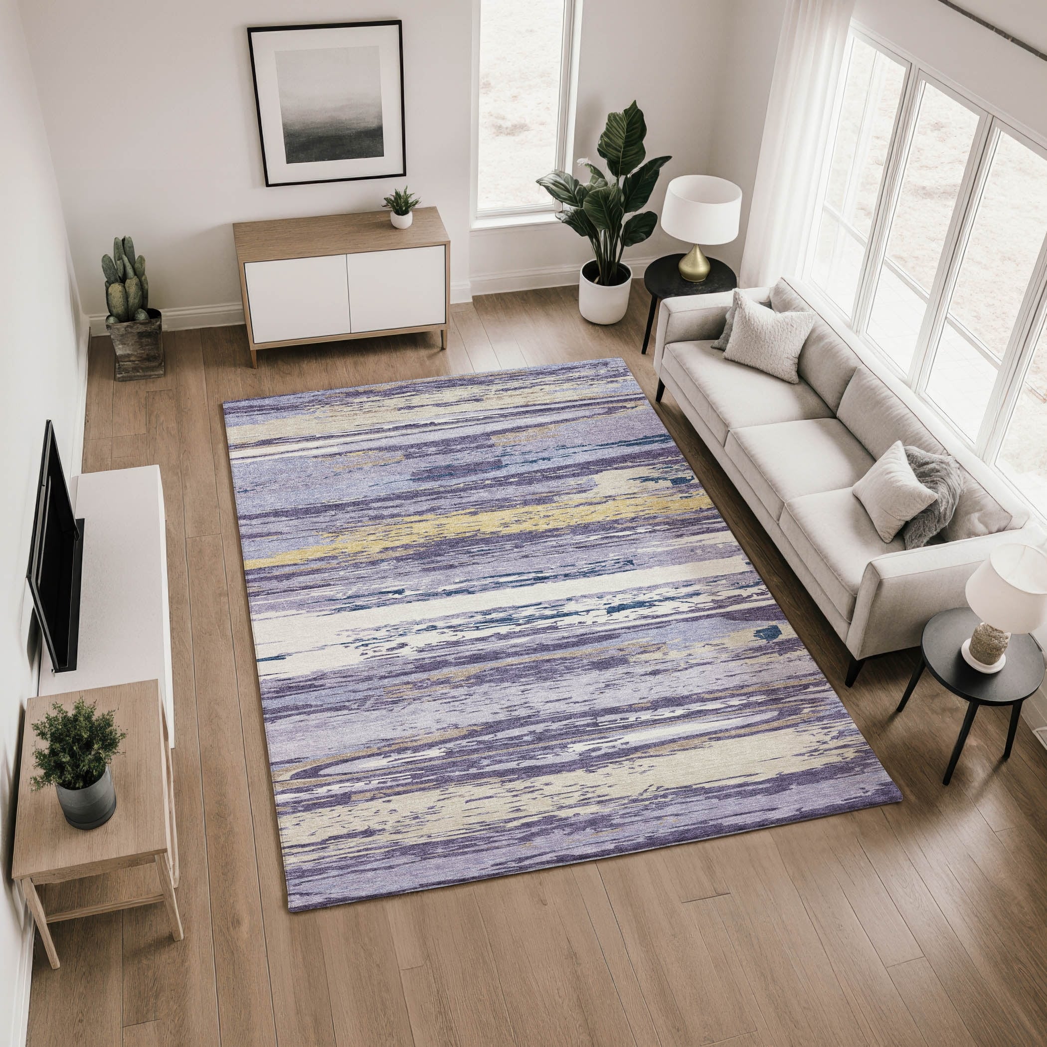 Premium Washable Super Soft Hyde Stripe Mayfield Rug