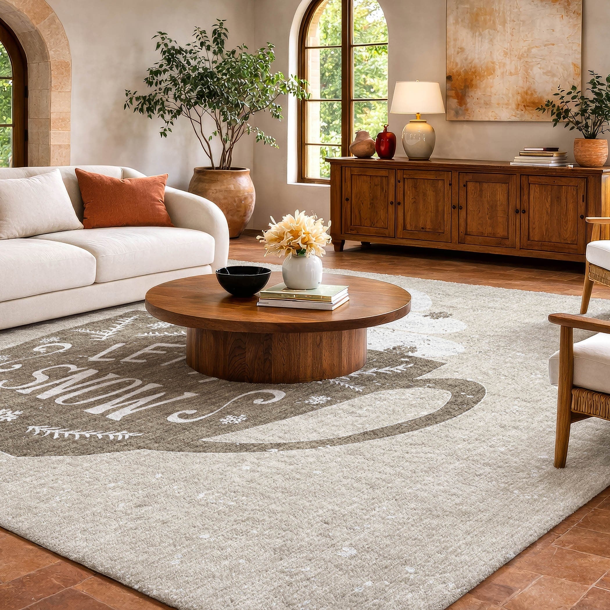 Premium Washable Super Soft Let Its Snow Dream Shag Rug