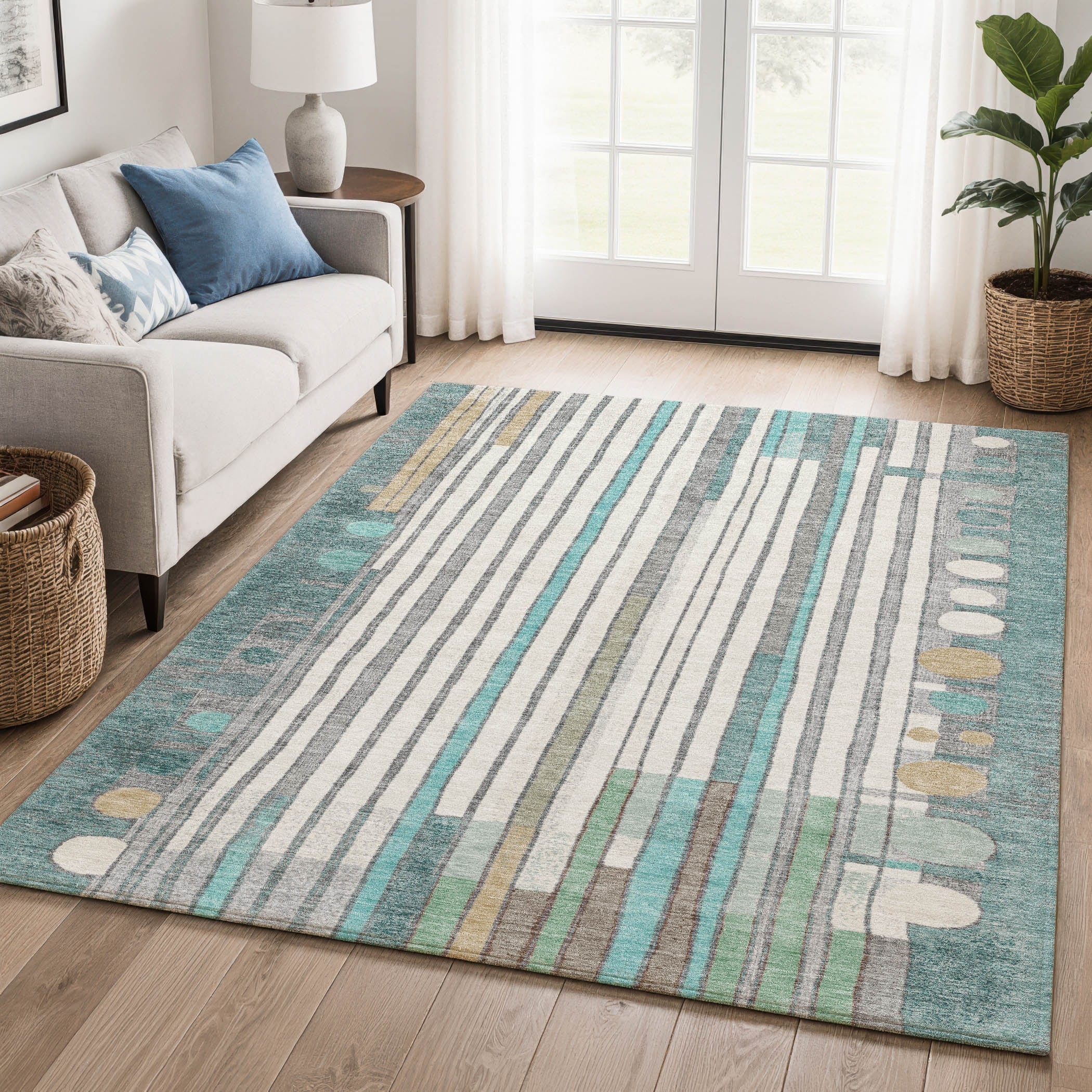 Premium Washable Super Soft Mazeppa Stripe Mayfield Rug