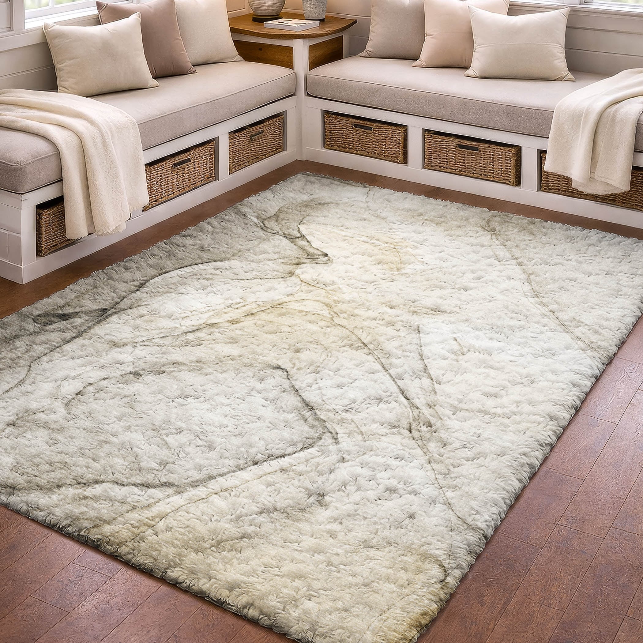 Premium Washable Super Soft Modern Abstract Dede Dream Shag Rug