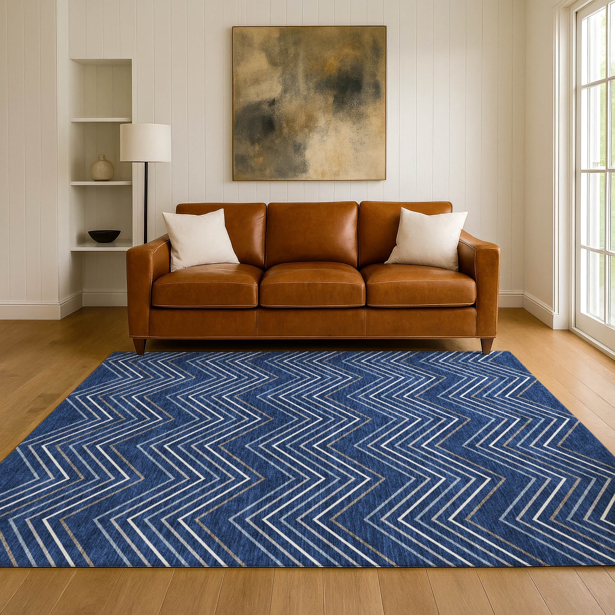 Premium Washable Super Soft Modern Chevron Mayfield Rug
