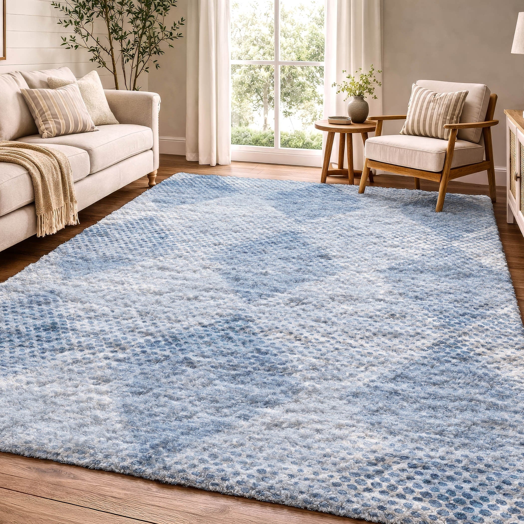 Premium Washable Super Soft Modern Diamond Dream Shag Rug