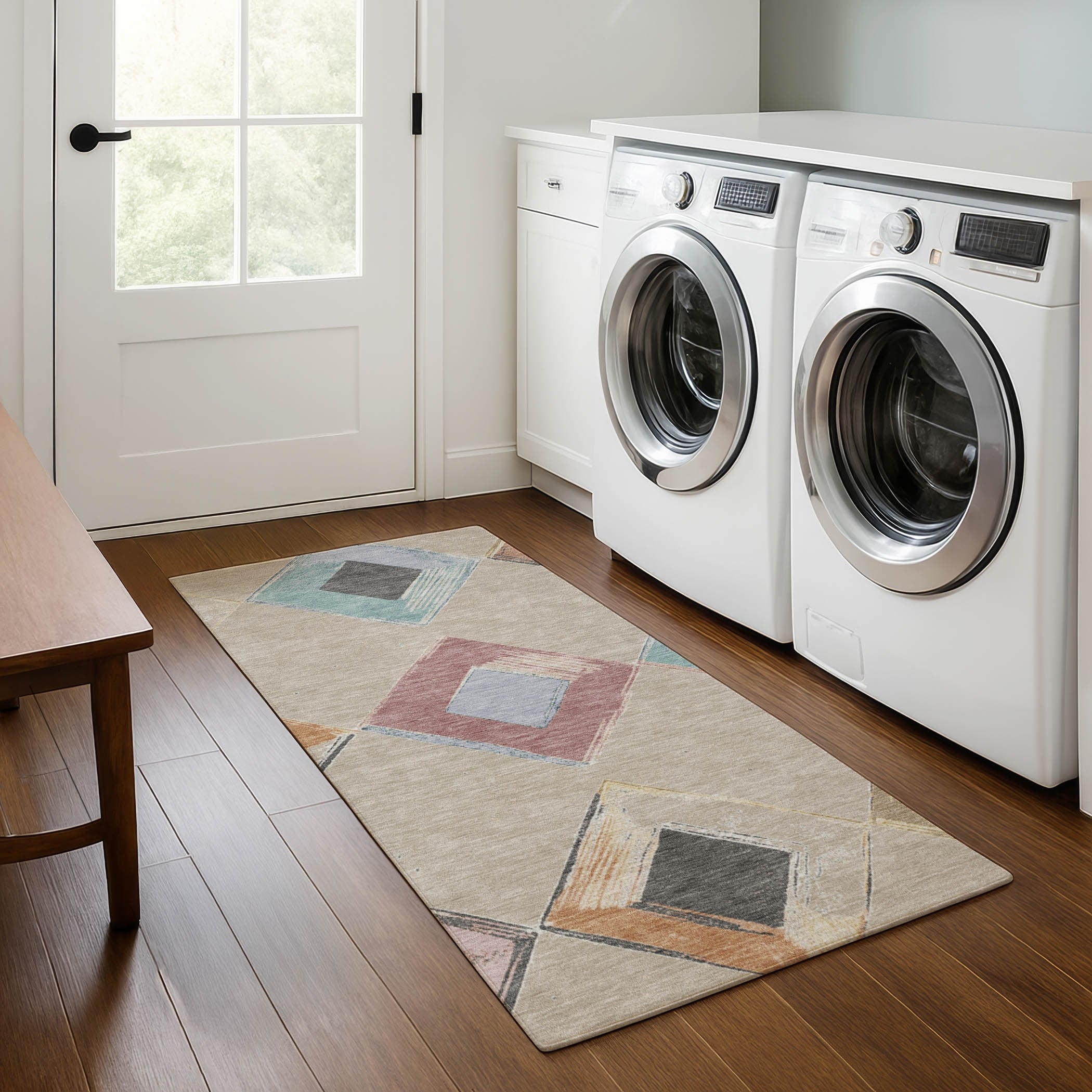 Premium Washable Super Soft Modern Diamond Mayfield Rug
