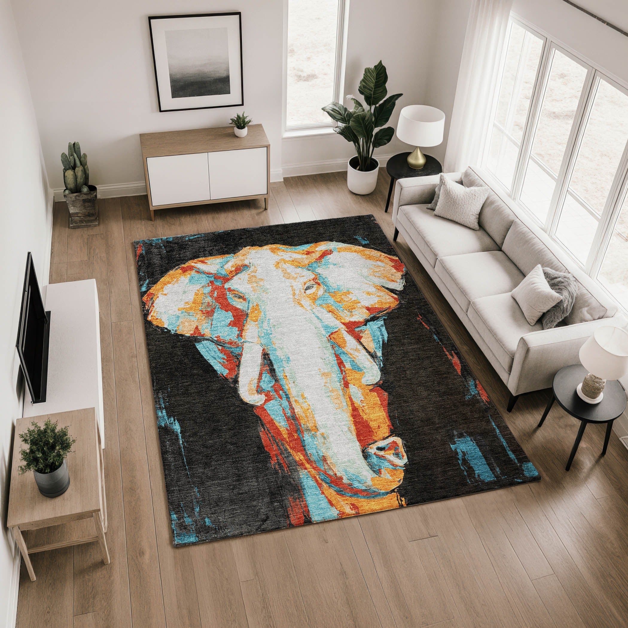 Premium Washable Super Soft Modern Elephant Mayfield Rug