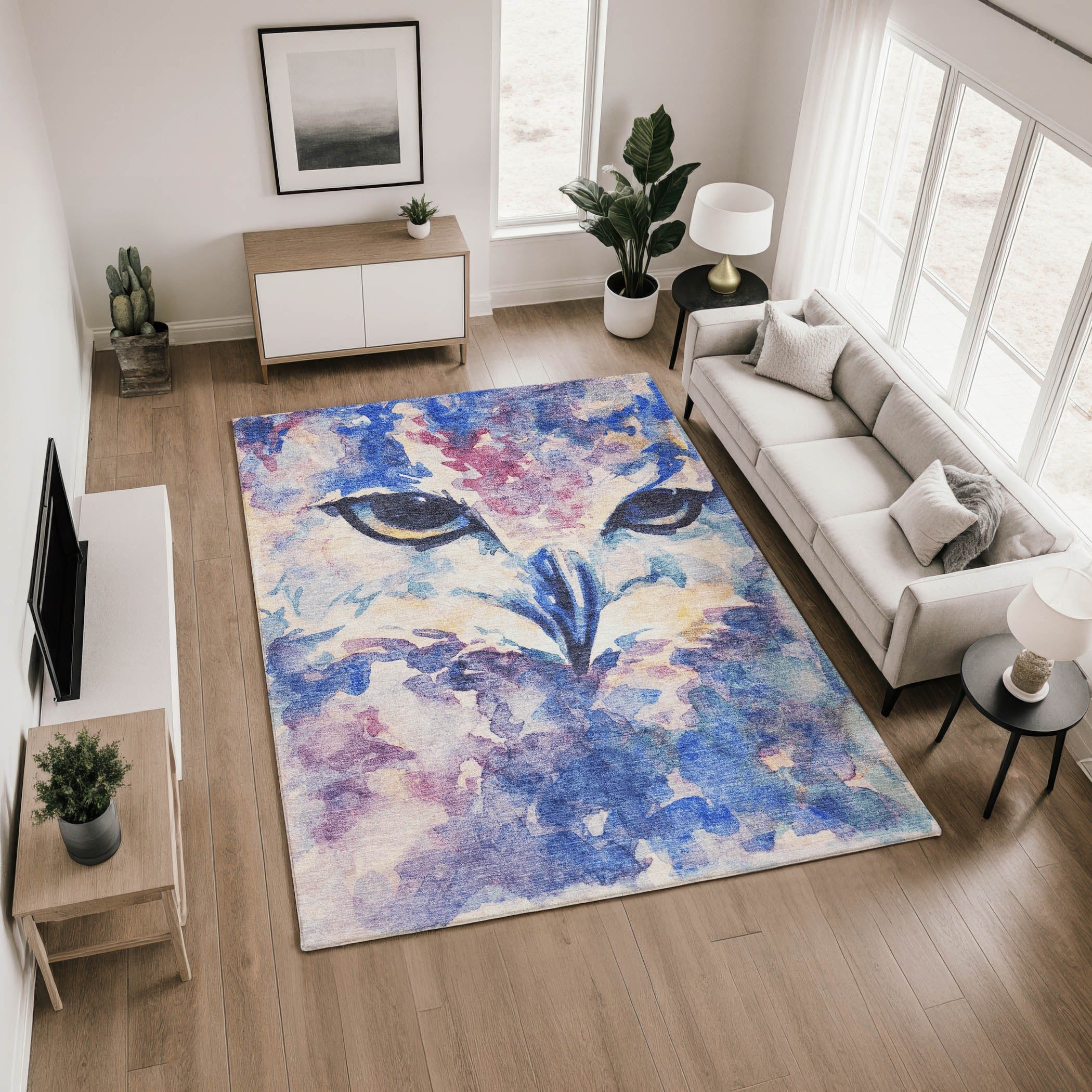 Premium Washable Super Soft Modern Owl Mayfield Rug