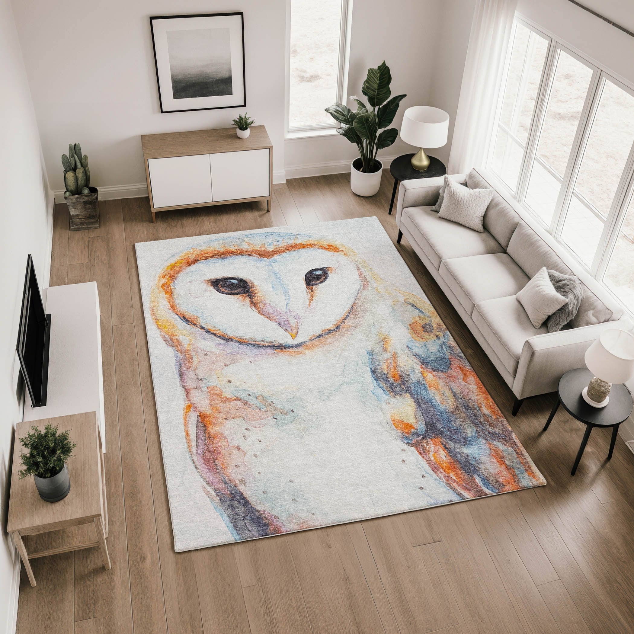 Premium Washable Super Soft Modern Owl Mayfield Rug