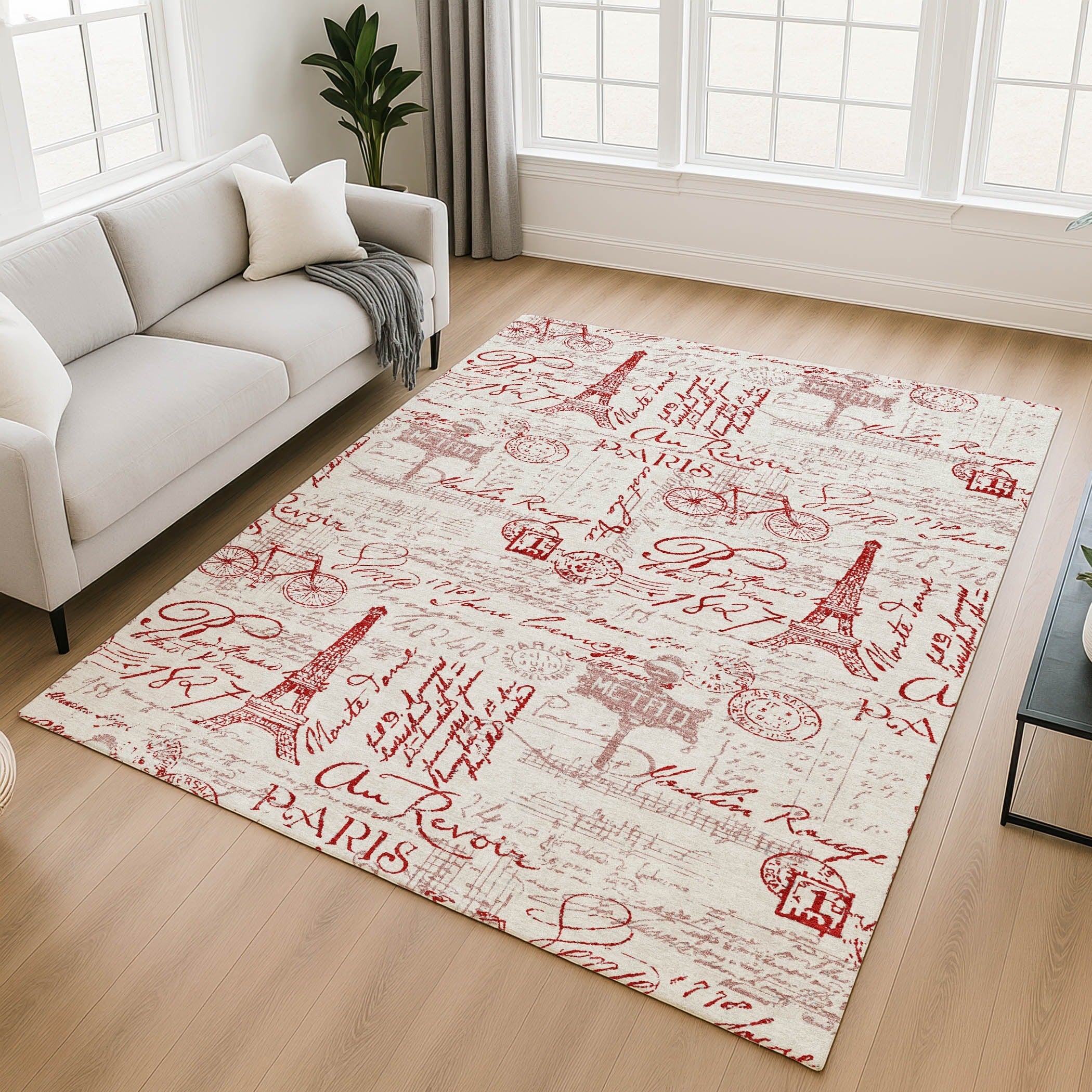 Premium Washable Super Soft Modern Paris Mayfield Rug