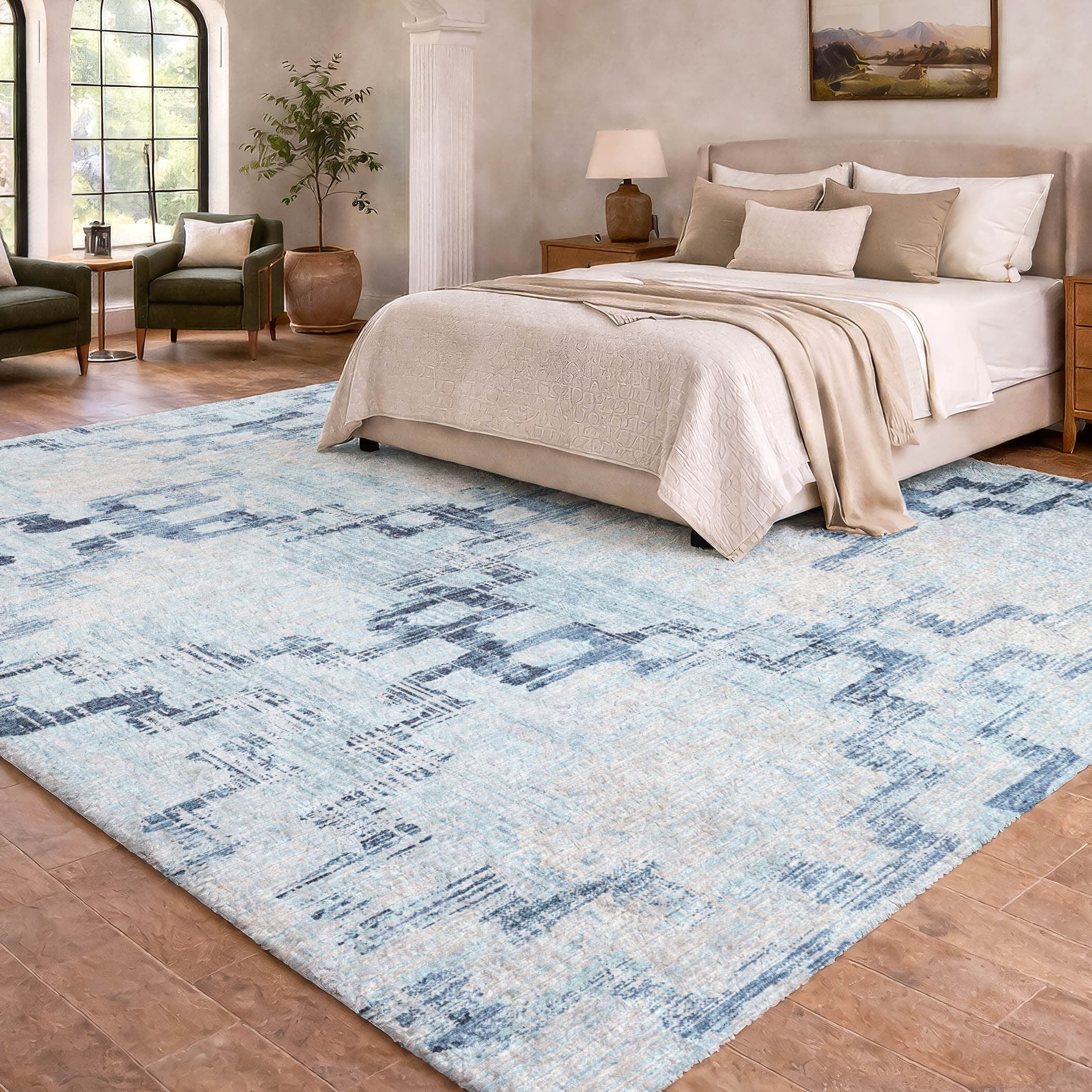 Premium Washable Super Soft Modern Trellis Dream Shag Rug