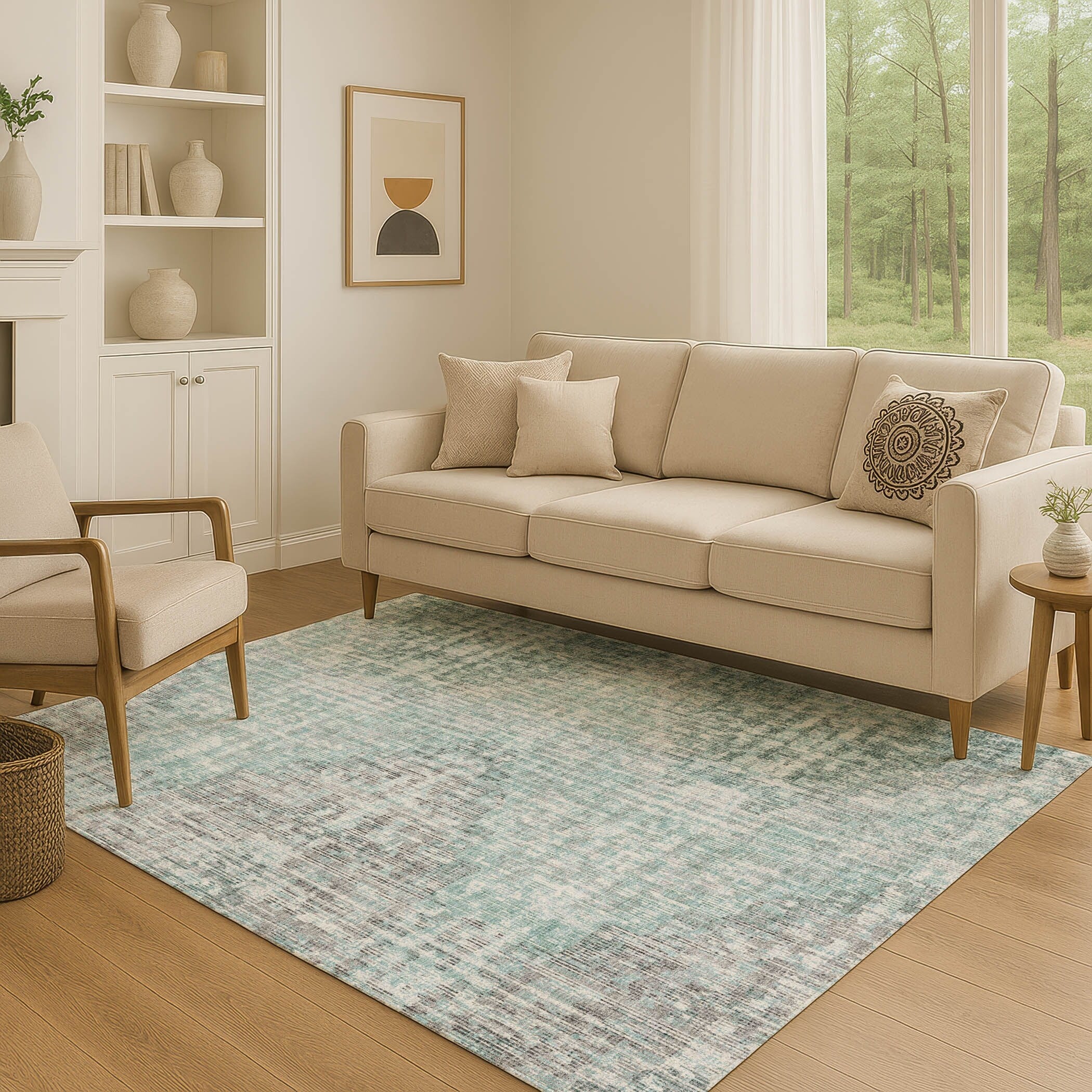 Premium Washable Super Soft Ombre Chevron Mayfield Rug