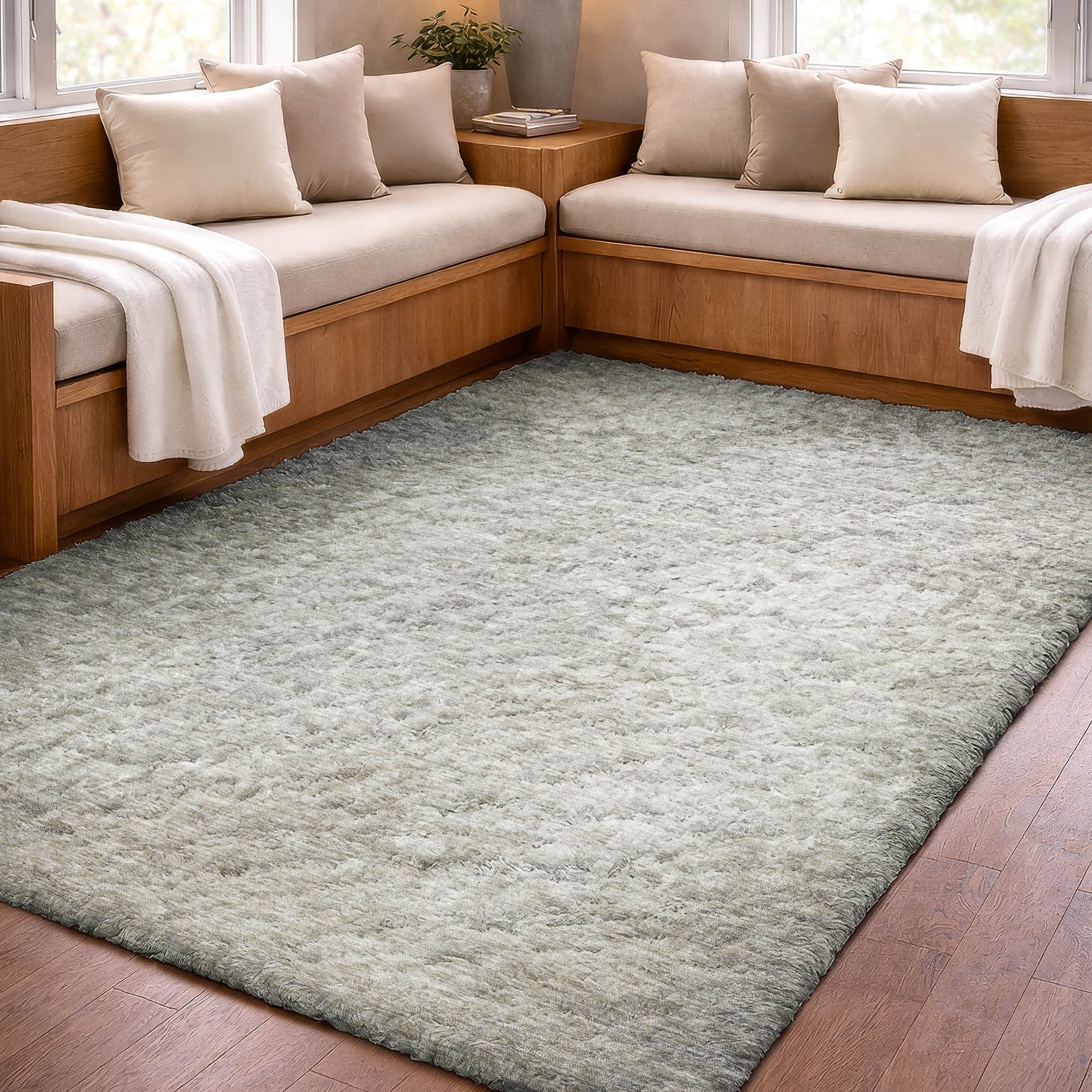 Premium Washable Super Soft Ombre Irvington Dream Shag Rug