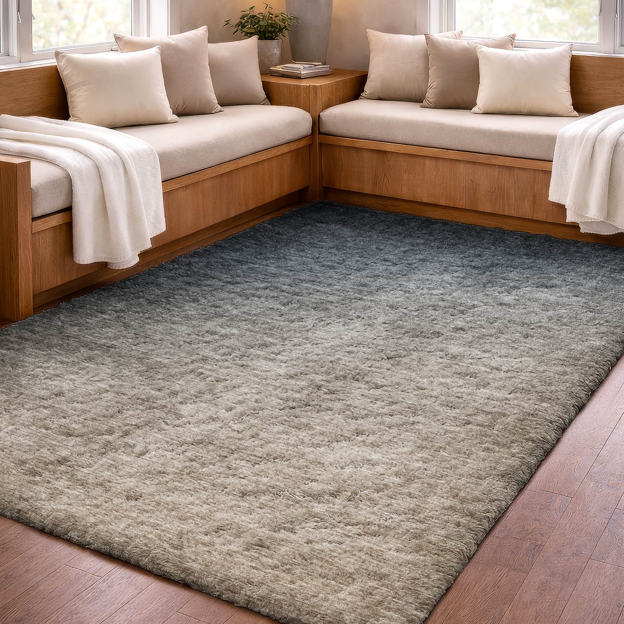 Premium Washable Super Soft Ombre Kings Dream Shag Rug