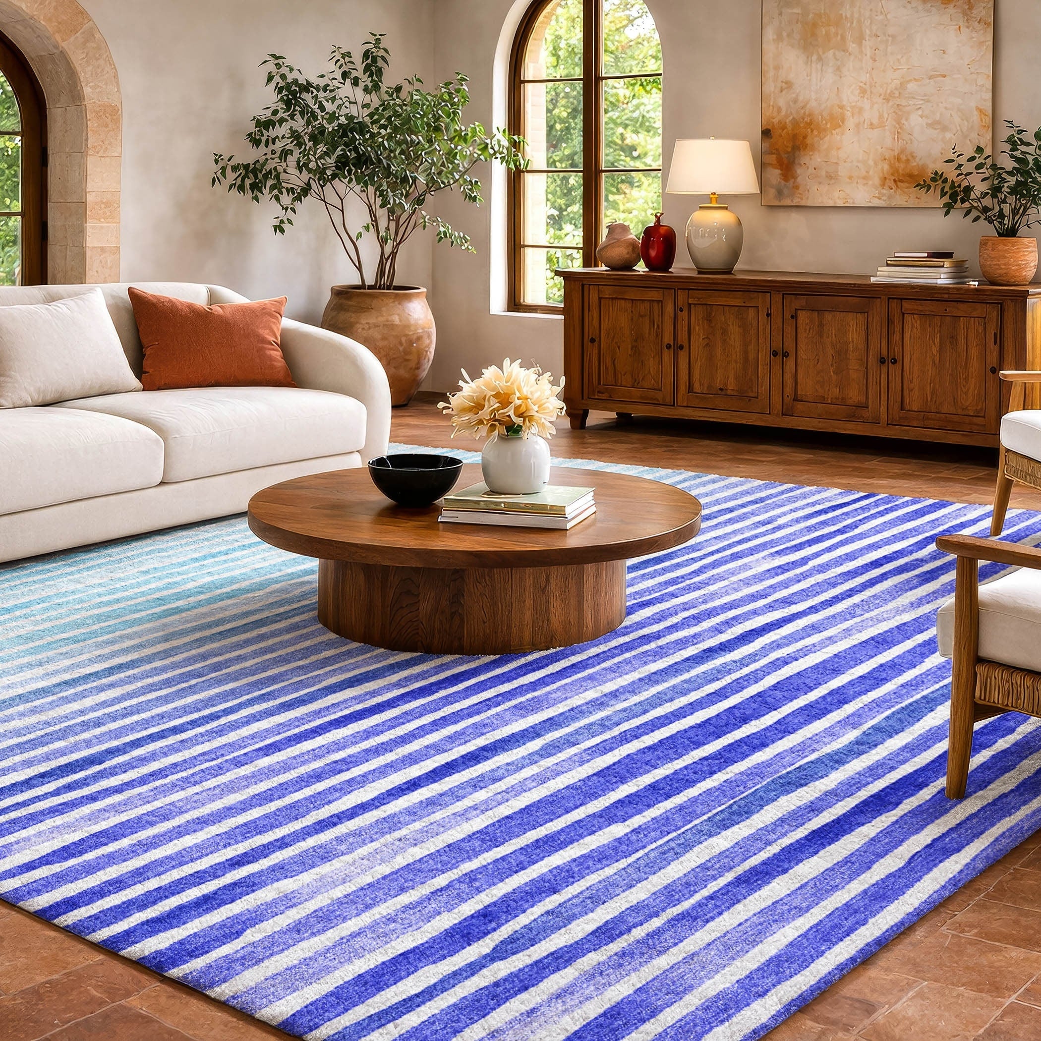 Premium Washable Super Soft Ombre Stripes Dream Shag Rug