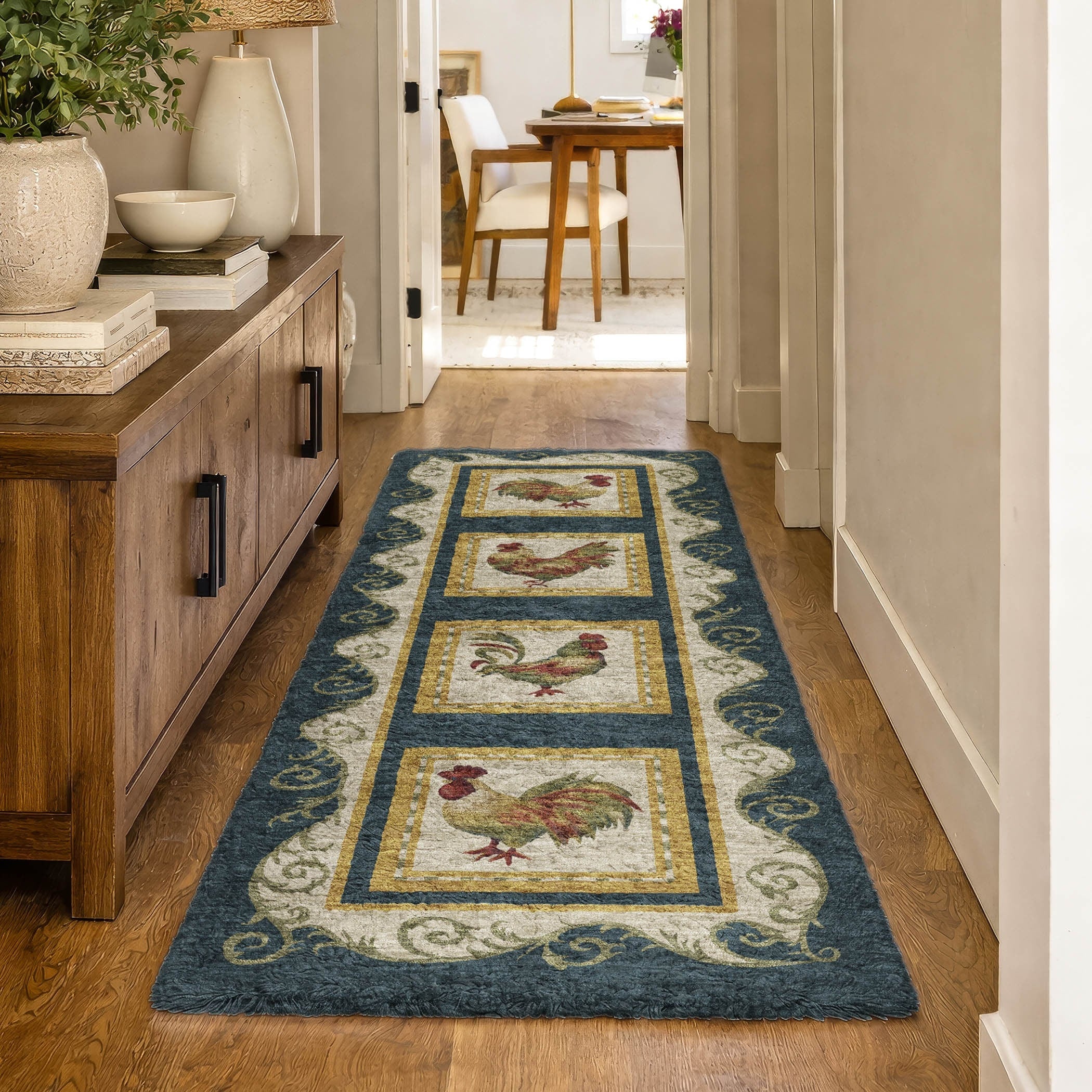 Premium Washable Super Soft Rooster Dream Shag Rug
