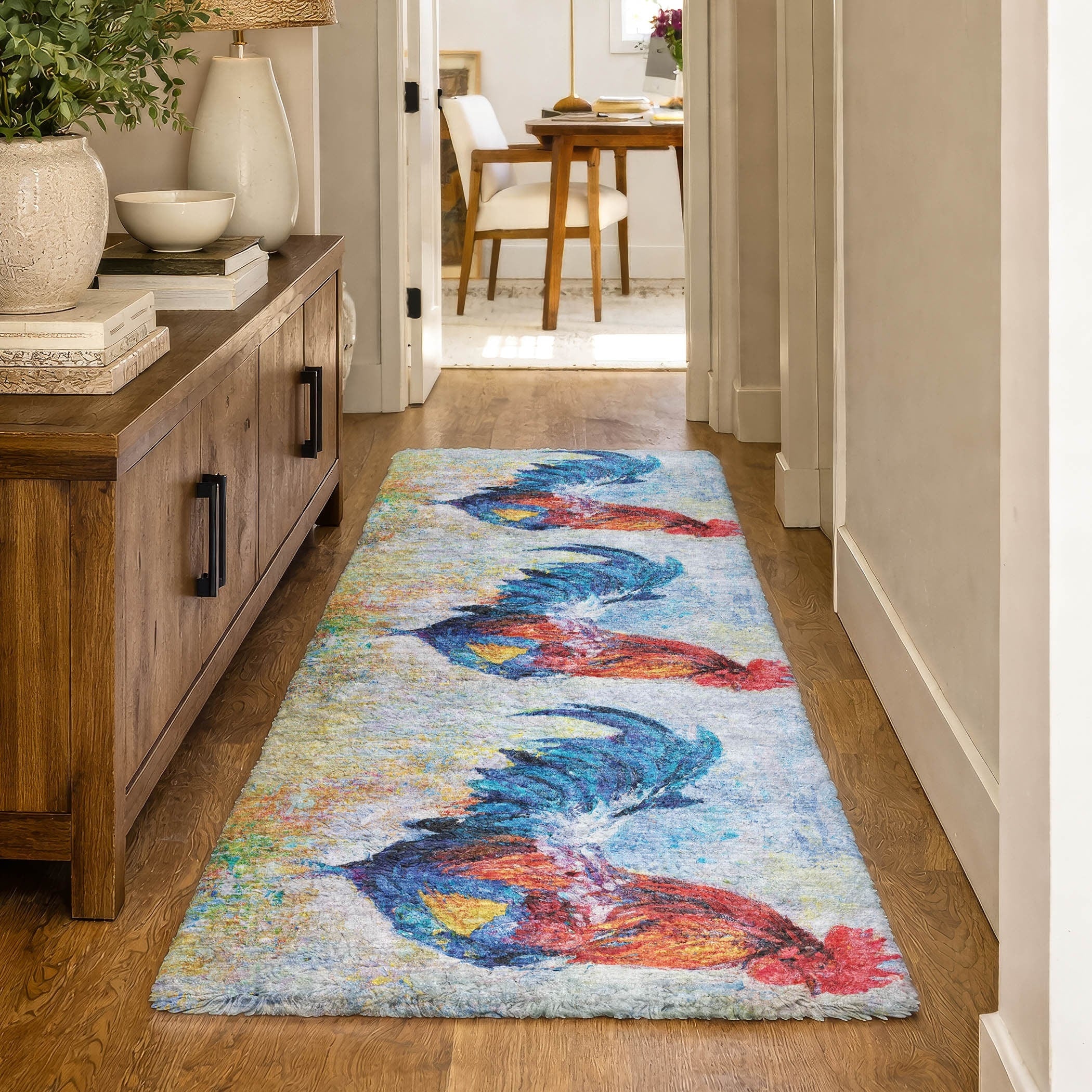 Premium Washable Super Soft Rooster Dream Shag Rug