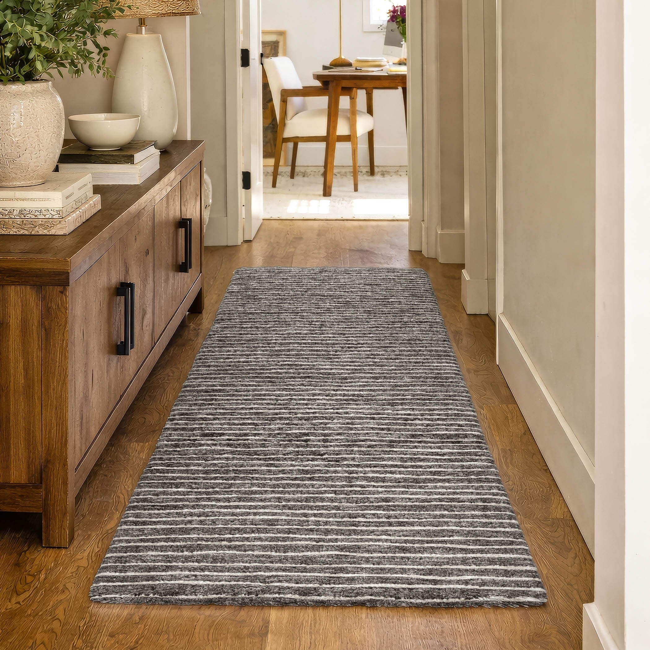 Premium Washable Super Soft Stripe Dream Shag Rug
