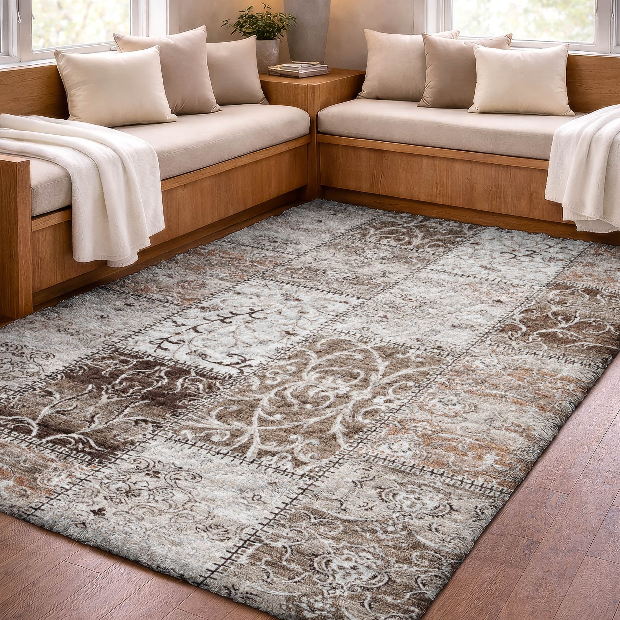 Premium Washable Super Soft Traditional Ithaca Dream Shag Rug