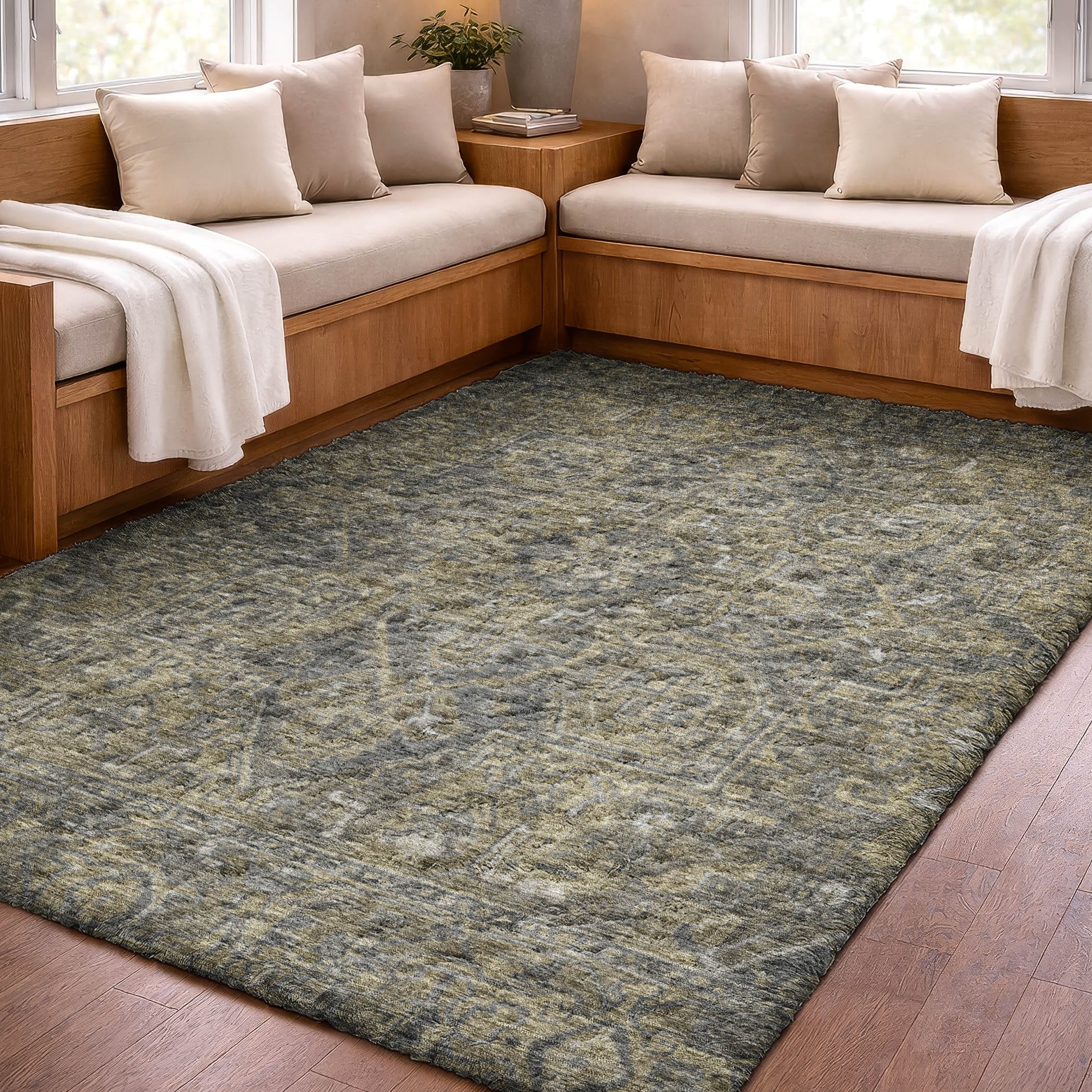 Premium Washable Super Soft Traditional Lacona Dream Shag Rug