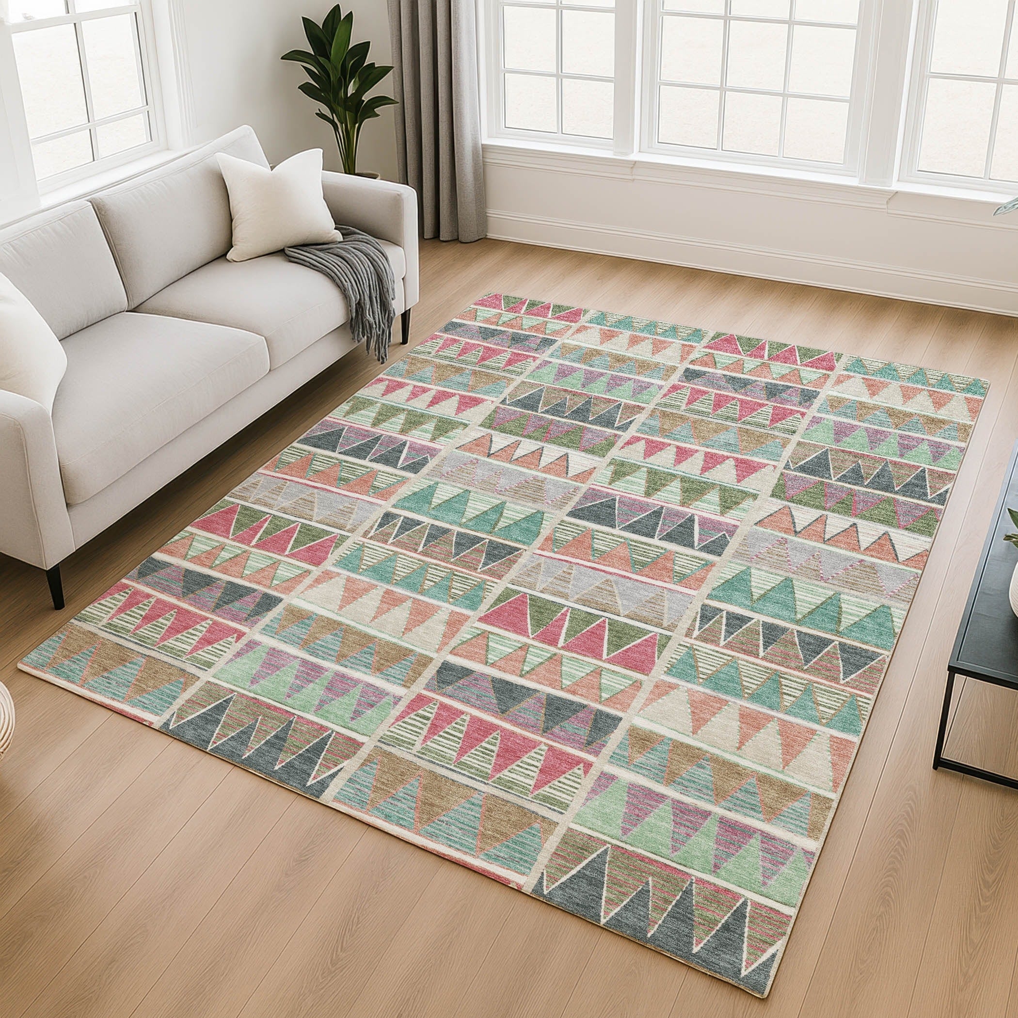 Premium Washable Super Soft Tribal Peeks Mayfield Rug