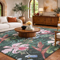 Premium Washable Super Soft Tropcial Floral Dream Shag Rug