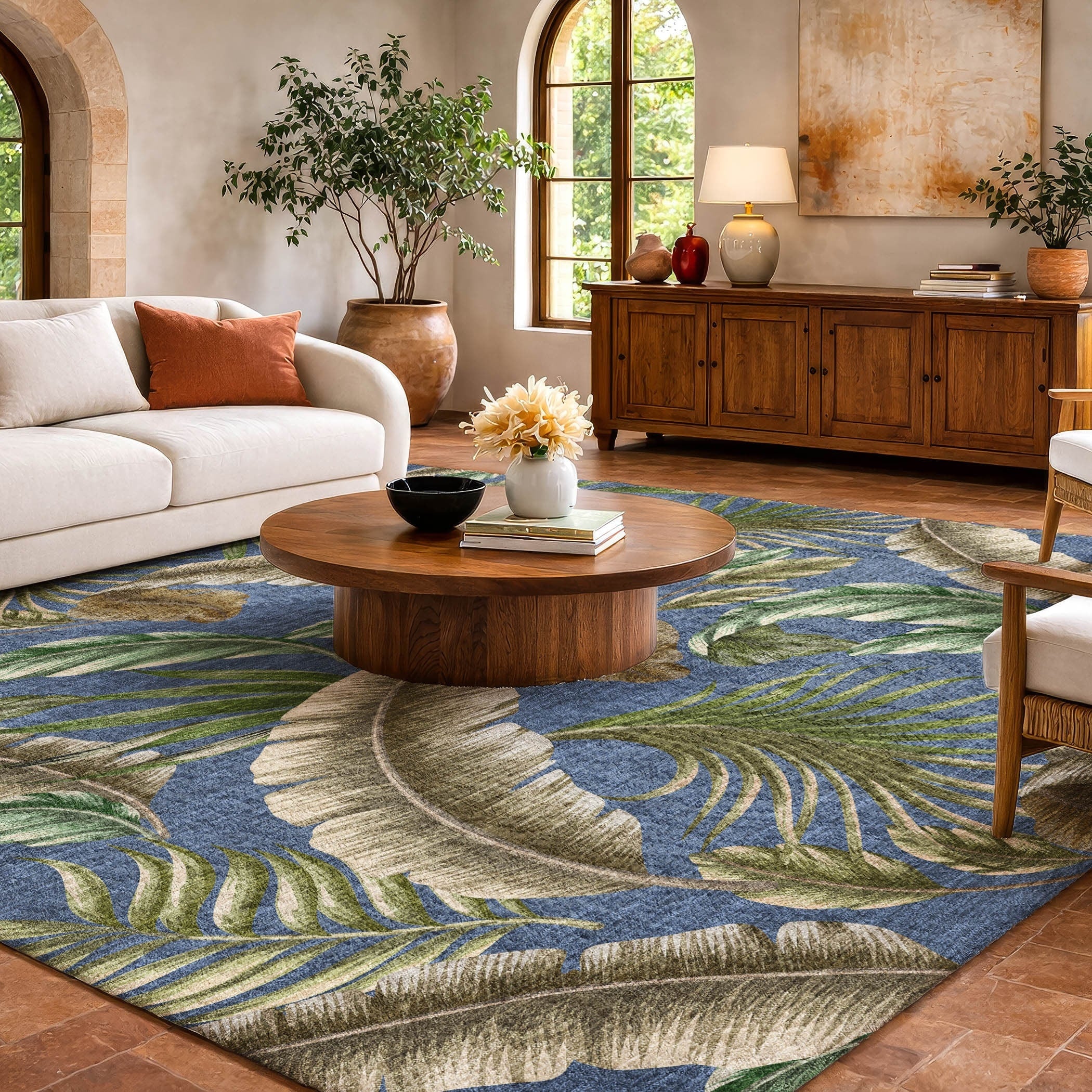 Premium Washable Super Soft Tropic Floral Dream Shag Rug