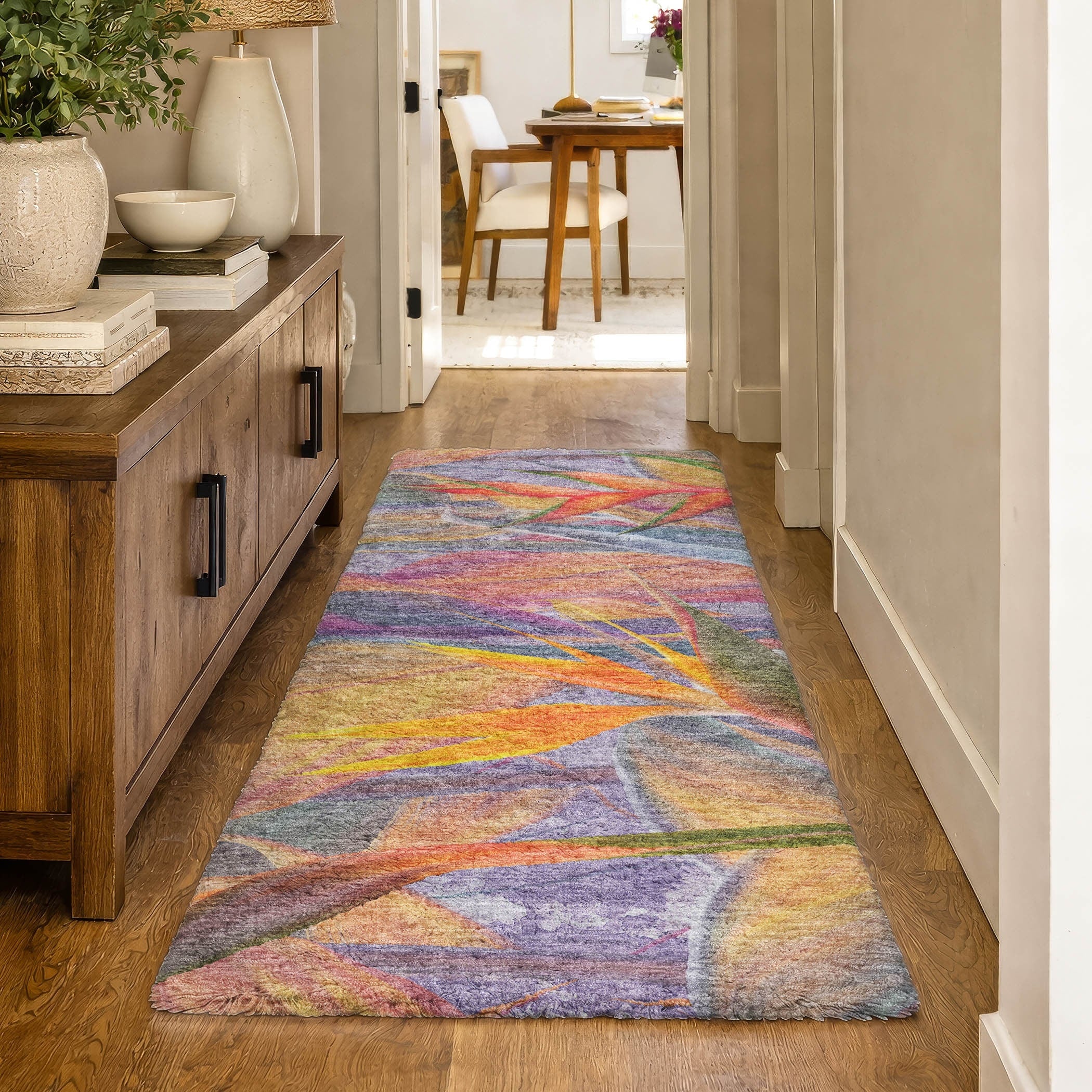 Premium Washable Super Soft Watercolor Floral Dream Shag Rug