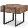 Prescott Modern Reclaimed Wood In Rustic Honey Rectangular End Table