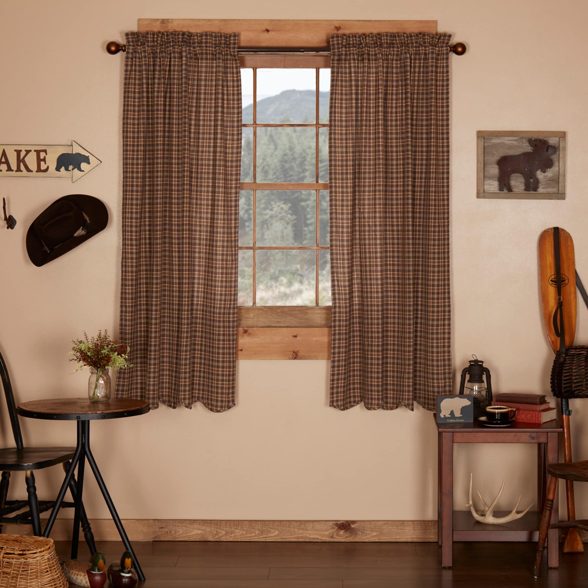 Prescott Scalloped Lined Short Panel Set 63 X 36