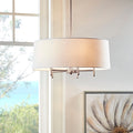 Madison Park Signature Presidio White Gold Chandelier With White Taper Shaped Shade 24 L X 24 W X 56.25 H