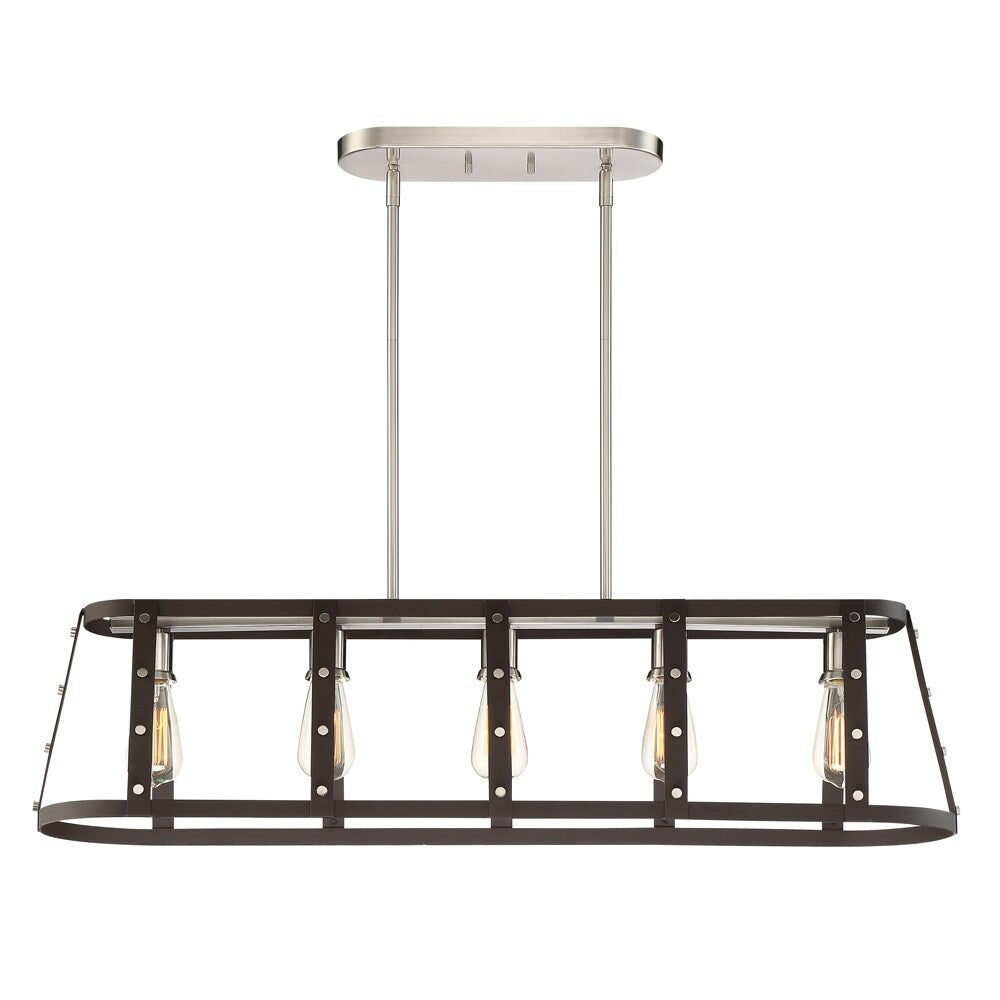Presidio 5 Light Linear Chandelier Rusted