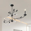Presley 56 Inch 2 Light Textured Black Linear Chandelier With Clear Glass Drops And White Linen Shades