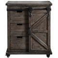 Presley Driftwood Grey 3 Drawer With Door Side Cabinet