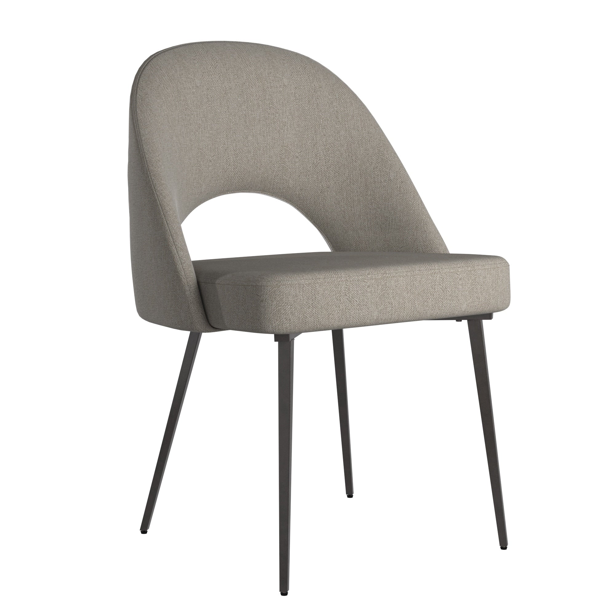 Presley Black Finish Beige Fabric Dining Chairs Set Of 2 By Inspire Q Modern