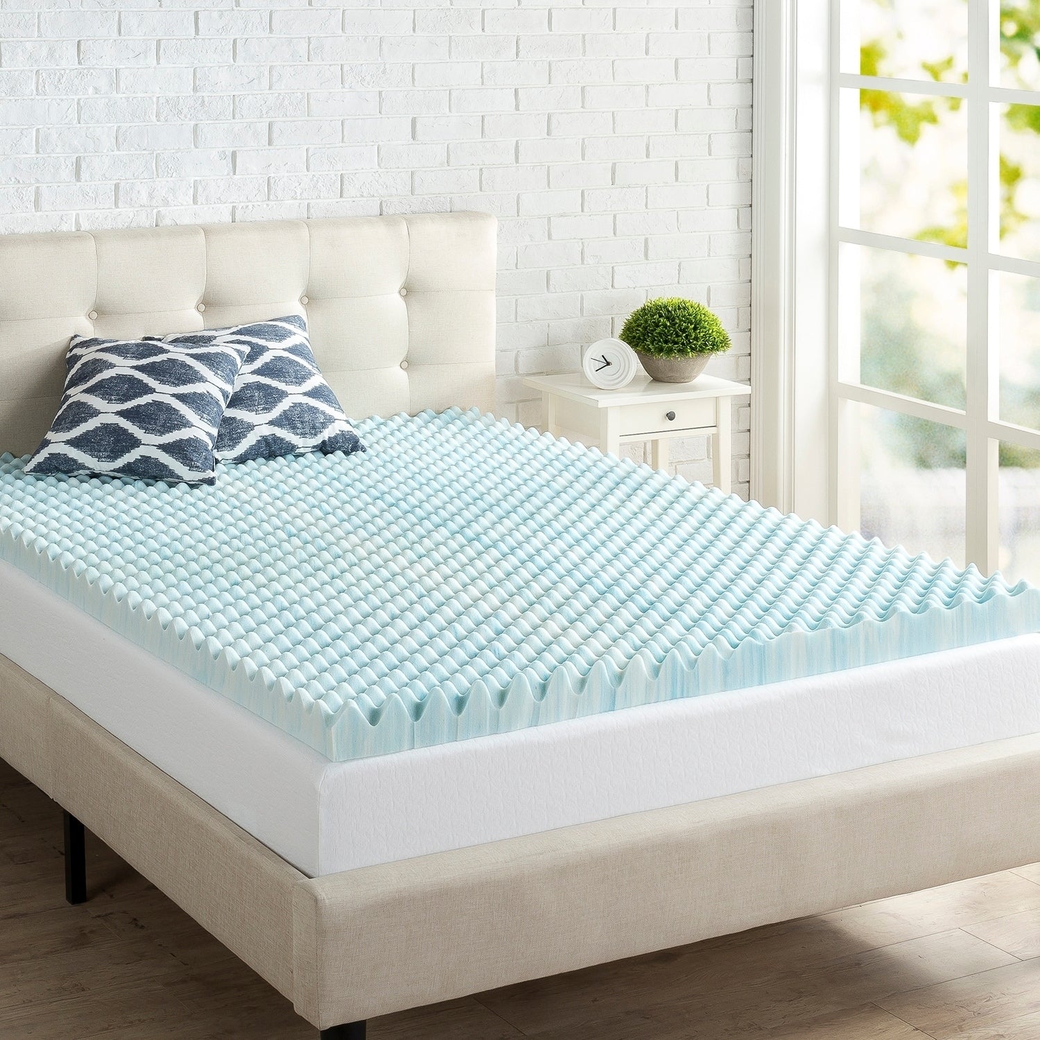 Priage By Zinus 3 Inch Swirl Gel Memory Foam Mattress Topper