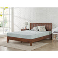 Priage Deluxe Antique Espresso Wood Platform Bed With Headboard