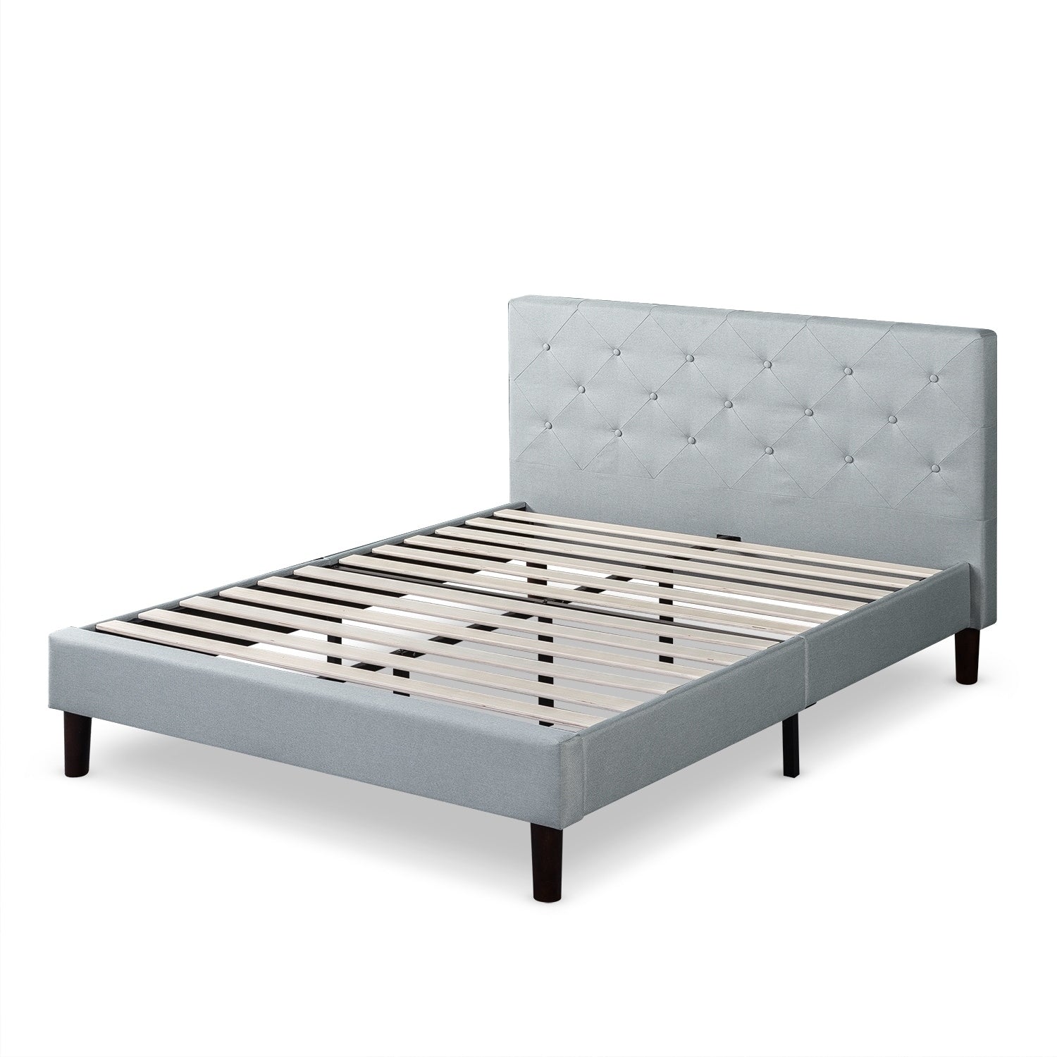 Priage By Zinus Upholstered Diamond Stitched Platform Bed Cobblestone