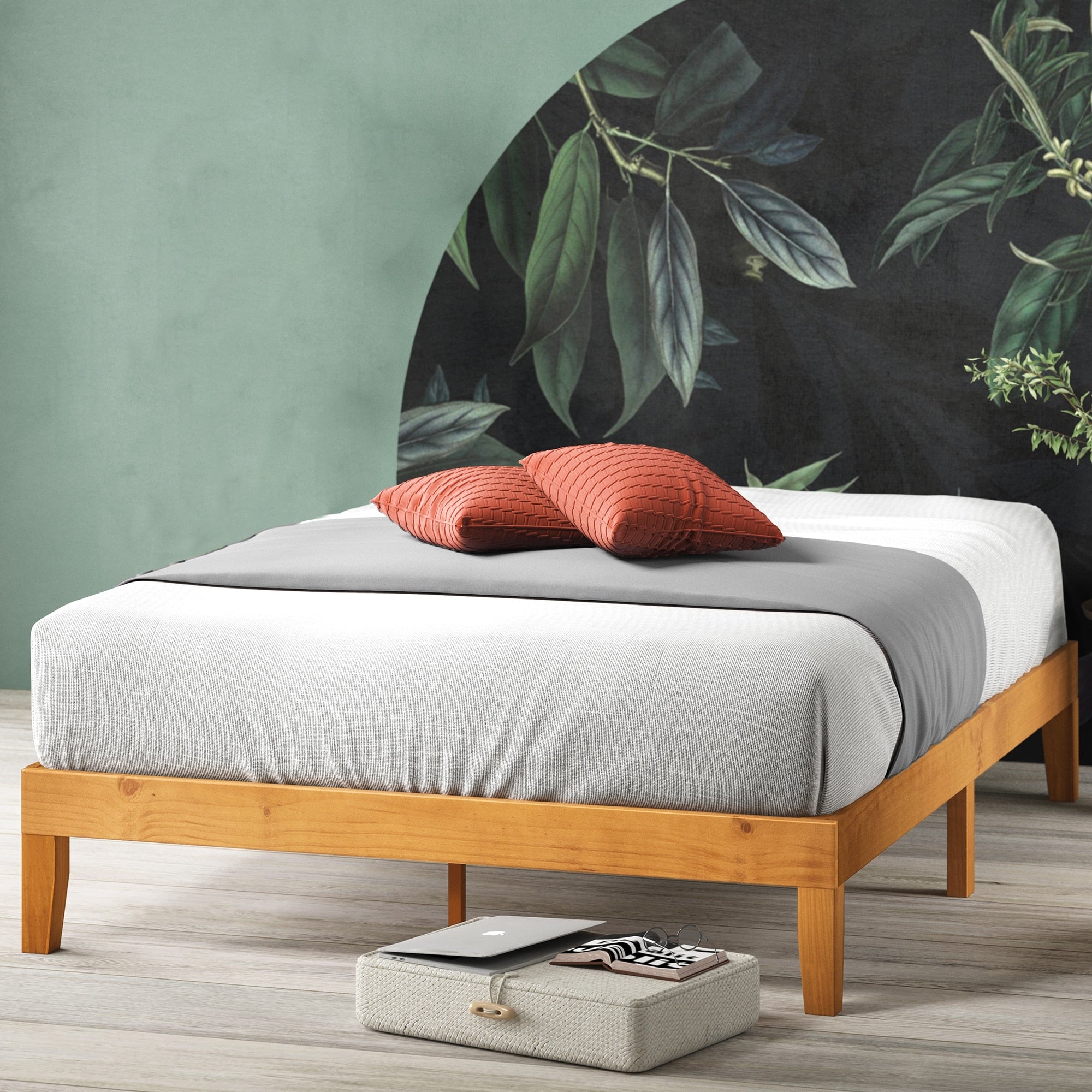 Priage By Zinus Solid Wood Platform Bed Rustic Pine